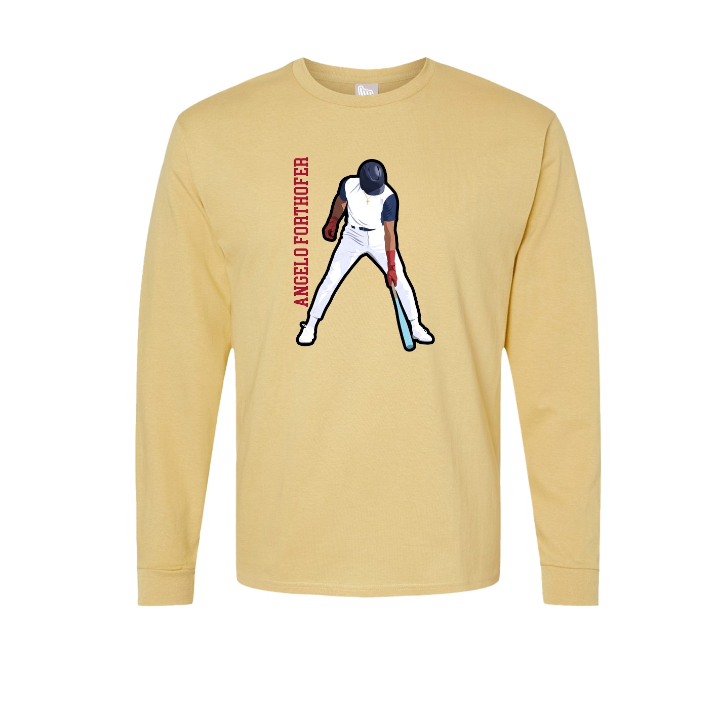 Long Sleeve Tee — Name Vertical in Vegas Gold