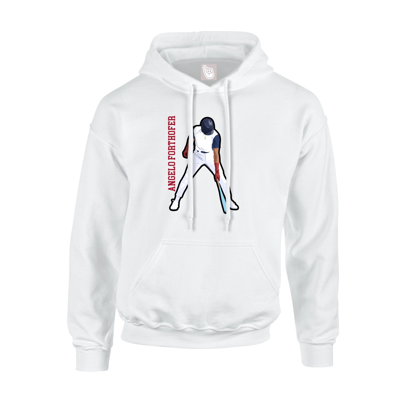 Youth Hoodie — Name Vertical in White