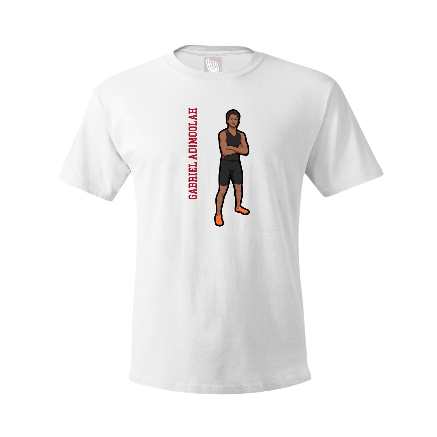 Youth Tee — Name Vertical in White
