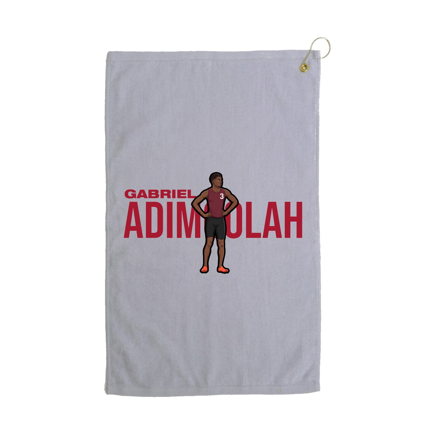 Golf Towel — Player Name in Grey