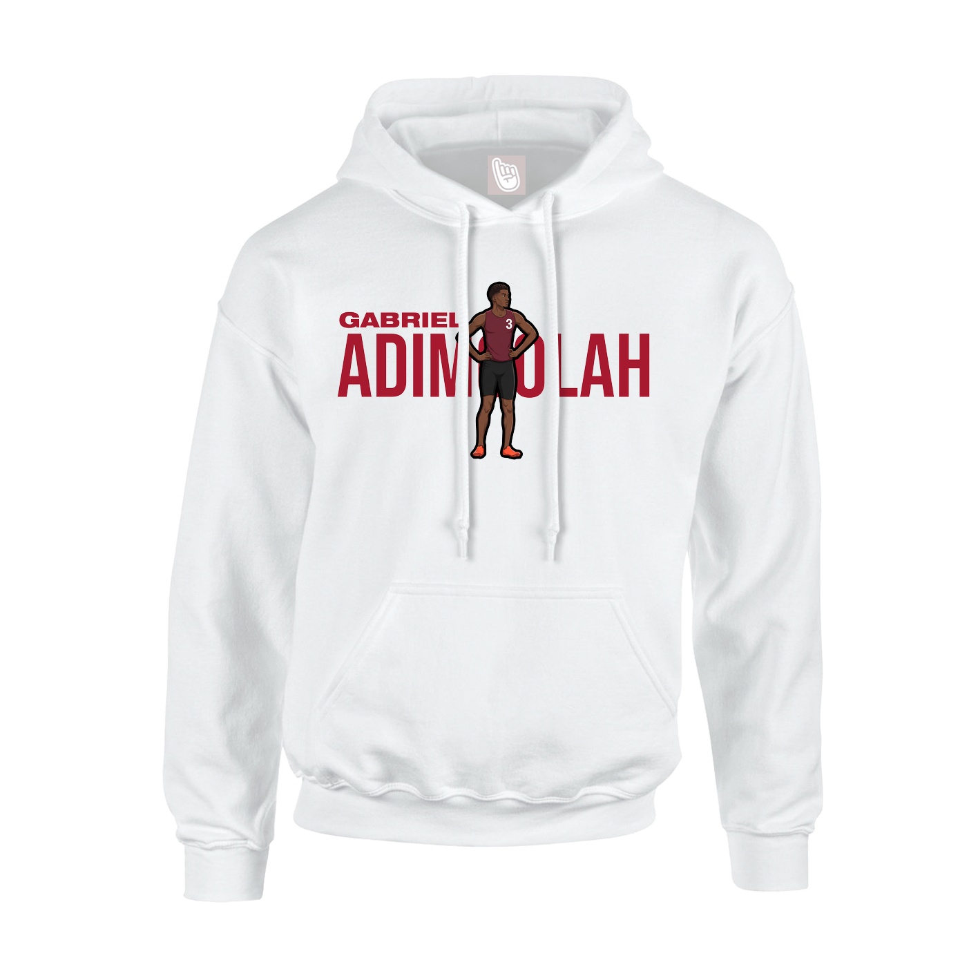 Youth Hoodie — Player Name in White