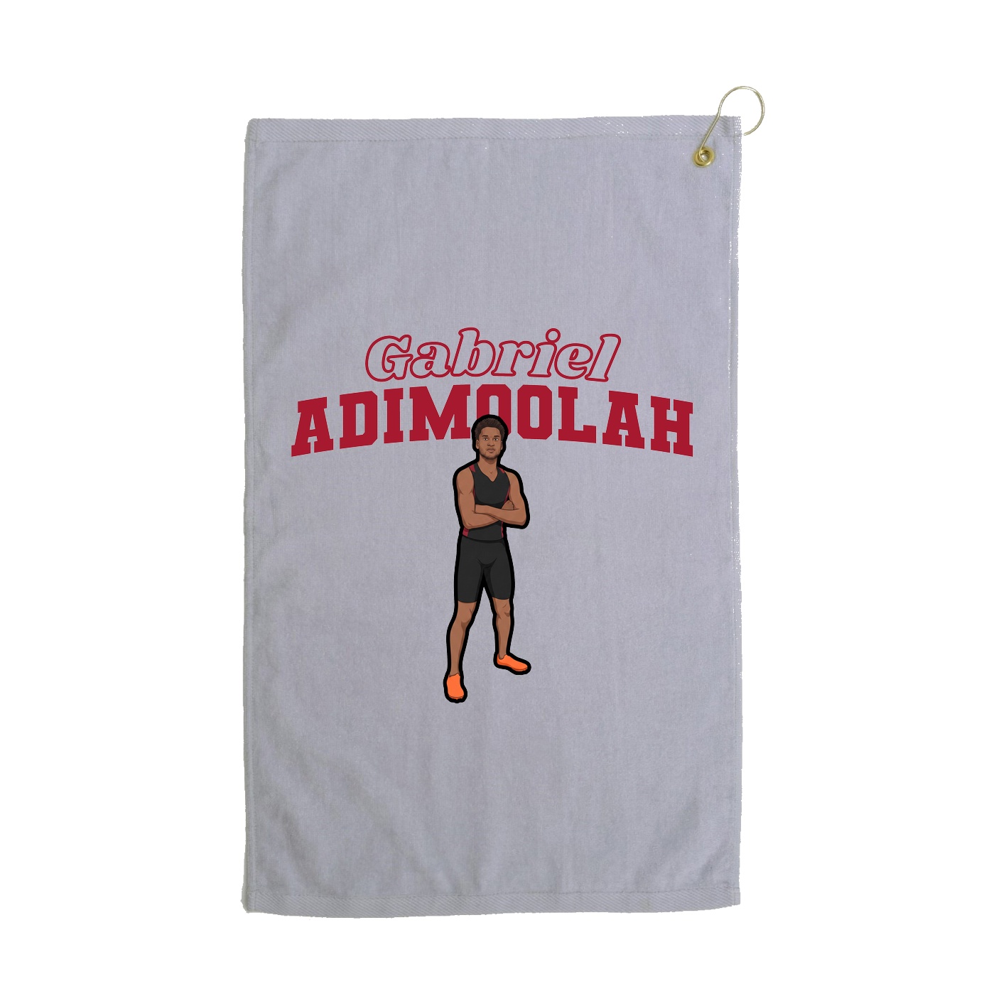 Golf Towel — Name Arch in Grey