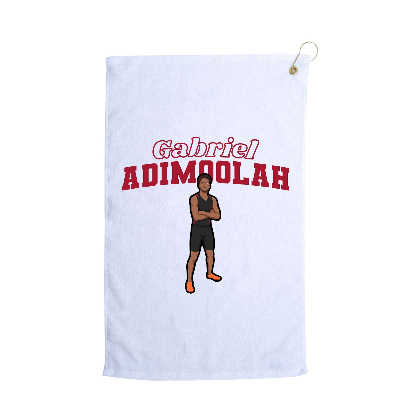 Golf Towel — Name Arch in White