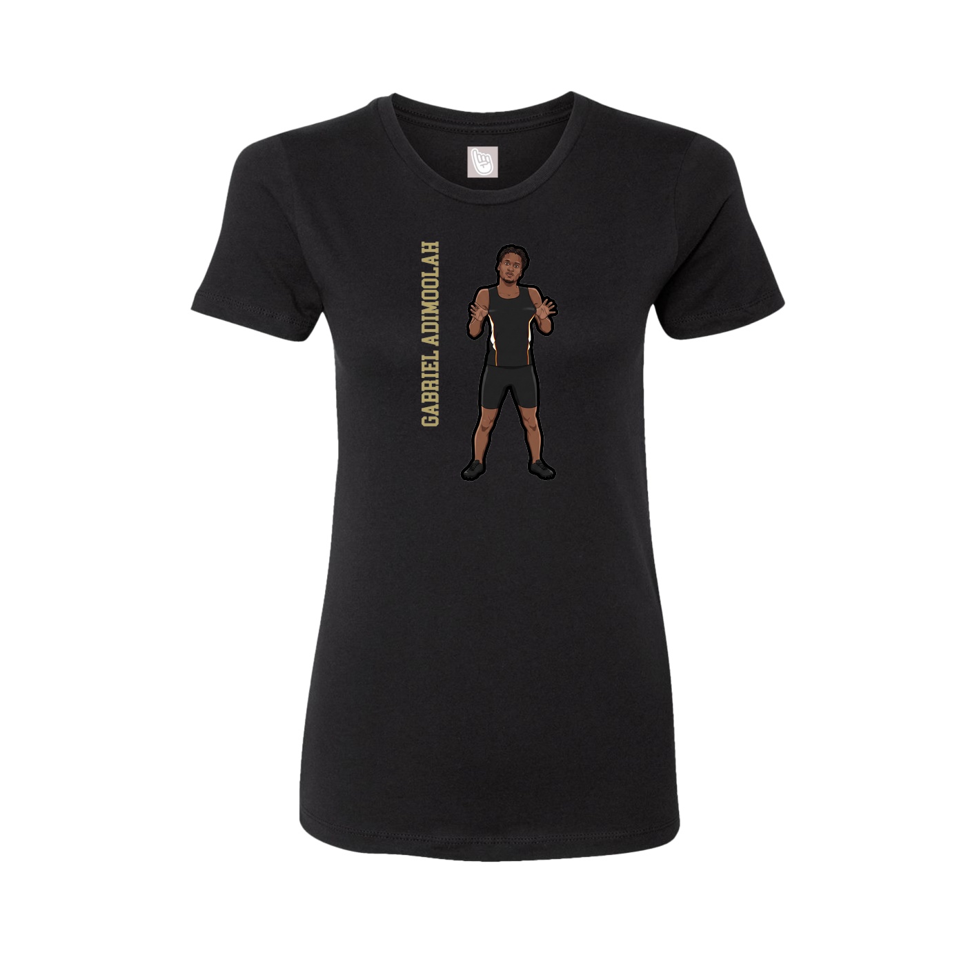 Womens Tee — Name Vertical in Black