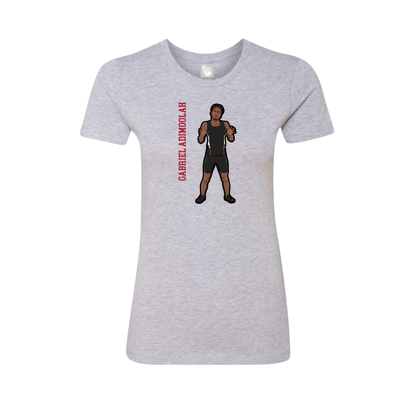 Womens Tee — Name Vertical in Grey