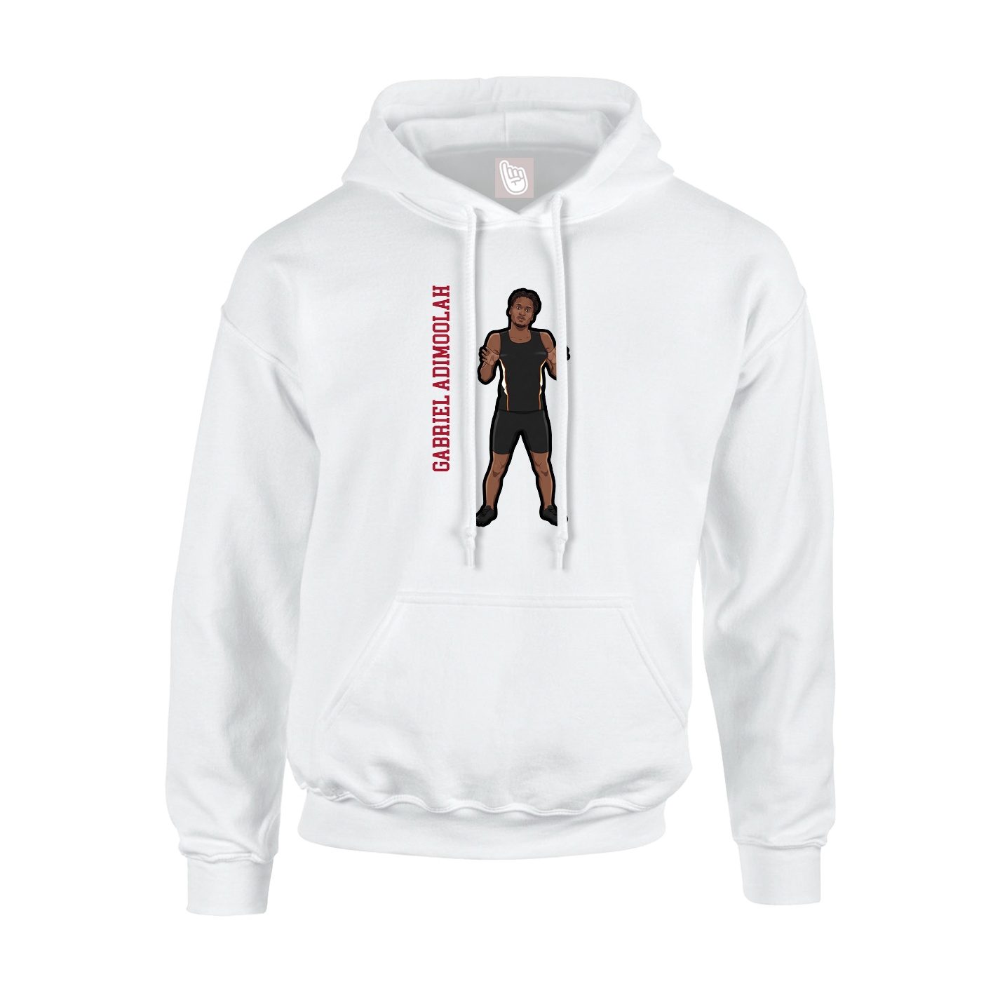 Youth Hoodie — Name Vertical in White