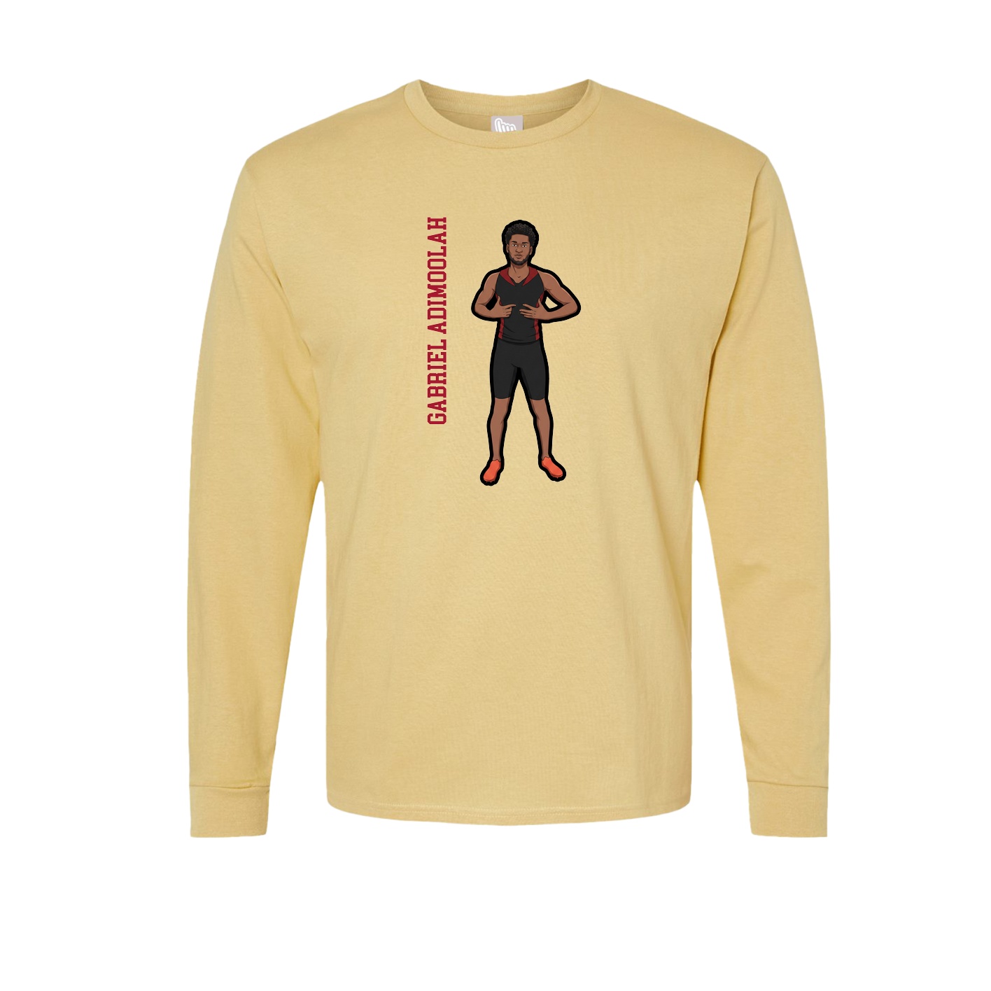 Long Sleeve Tee — Name Vertical in Vegas Gold