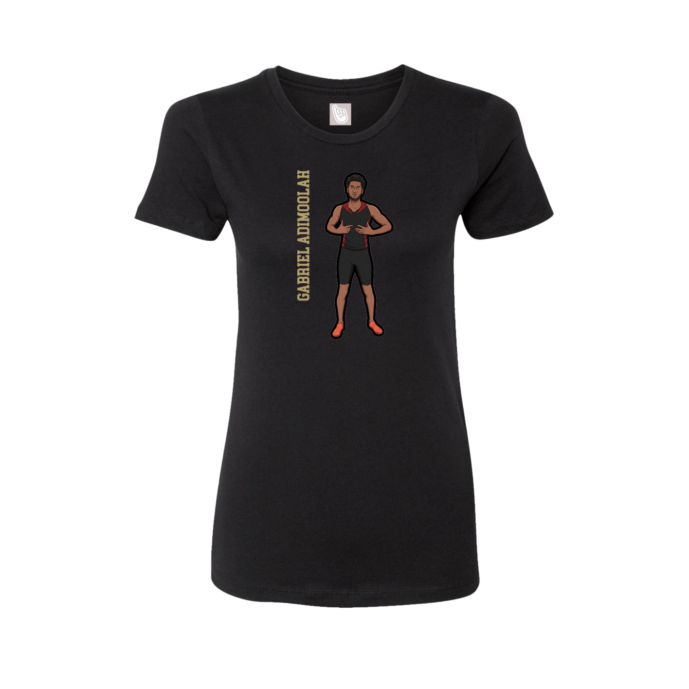 Womens Tee — Name Vertical in Black