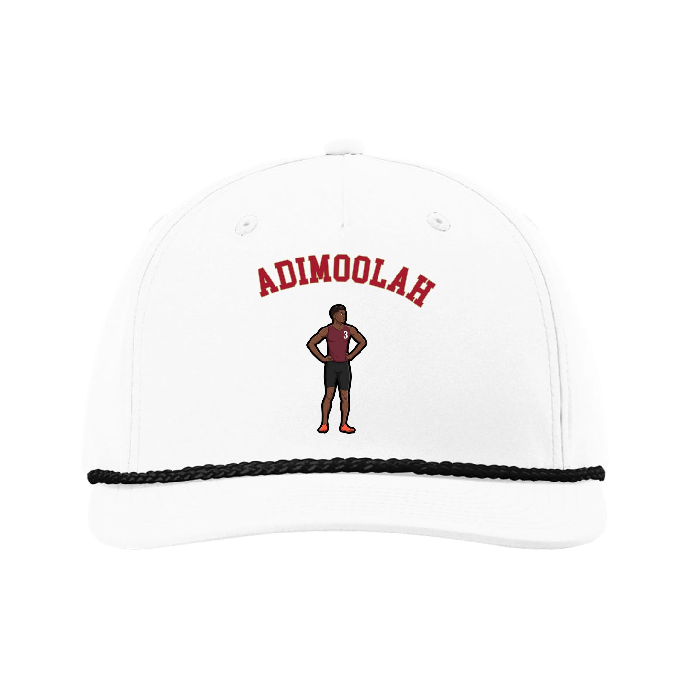 Five-Panel Classic Rope Cap — Shirsey Arch in White
