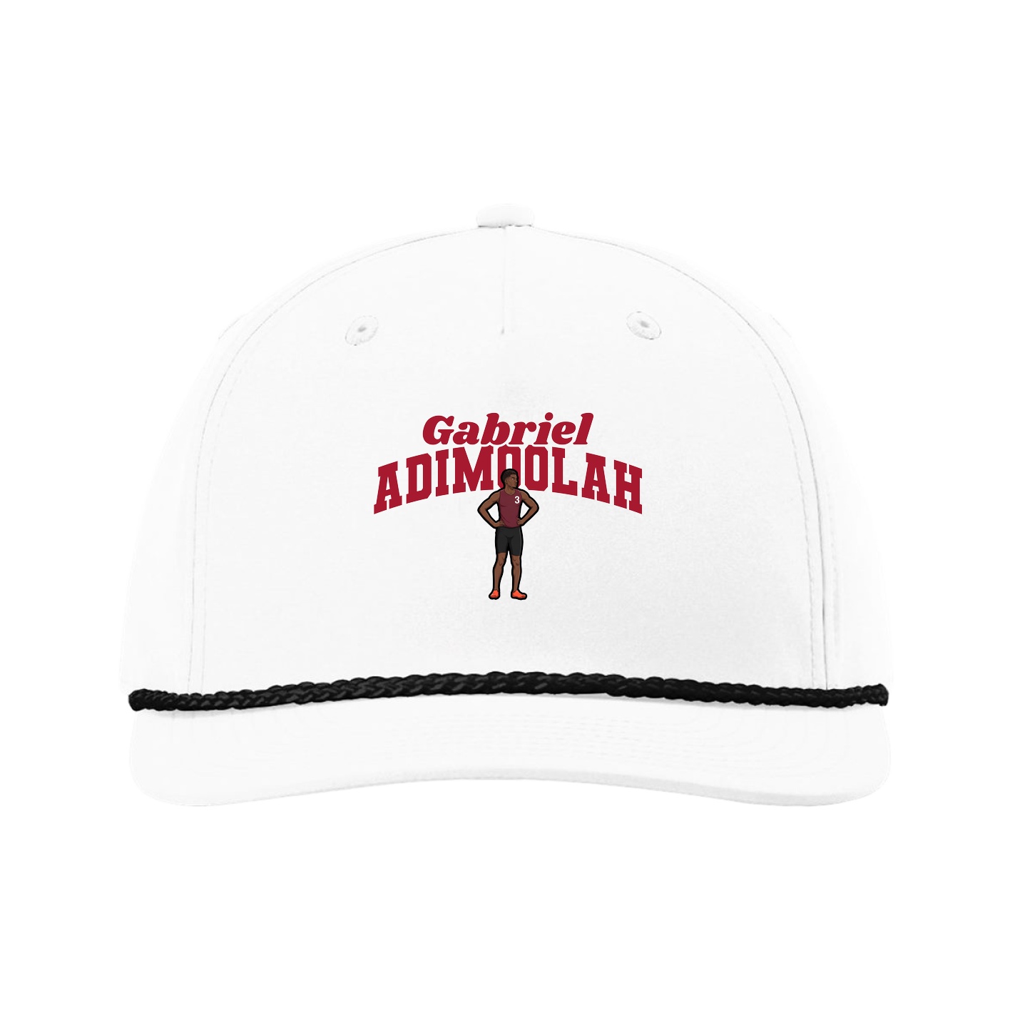 Five-Panel Classic Rope Cap — Signature Arch in White