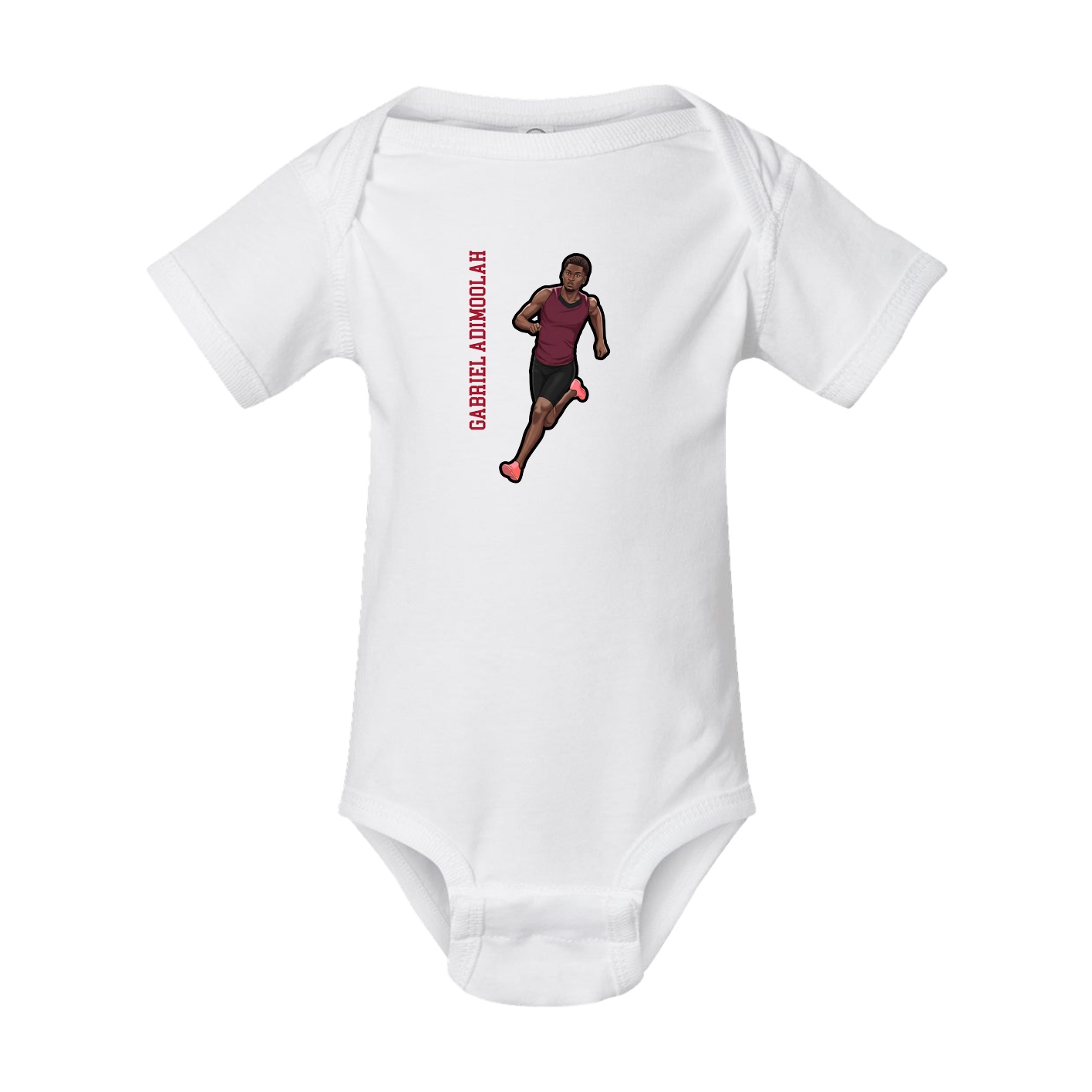 Baby Onesie — Name Vertical in White