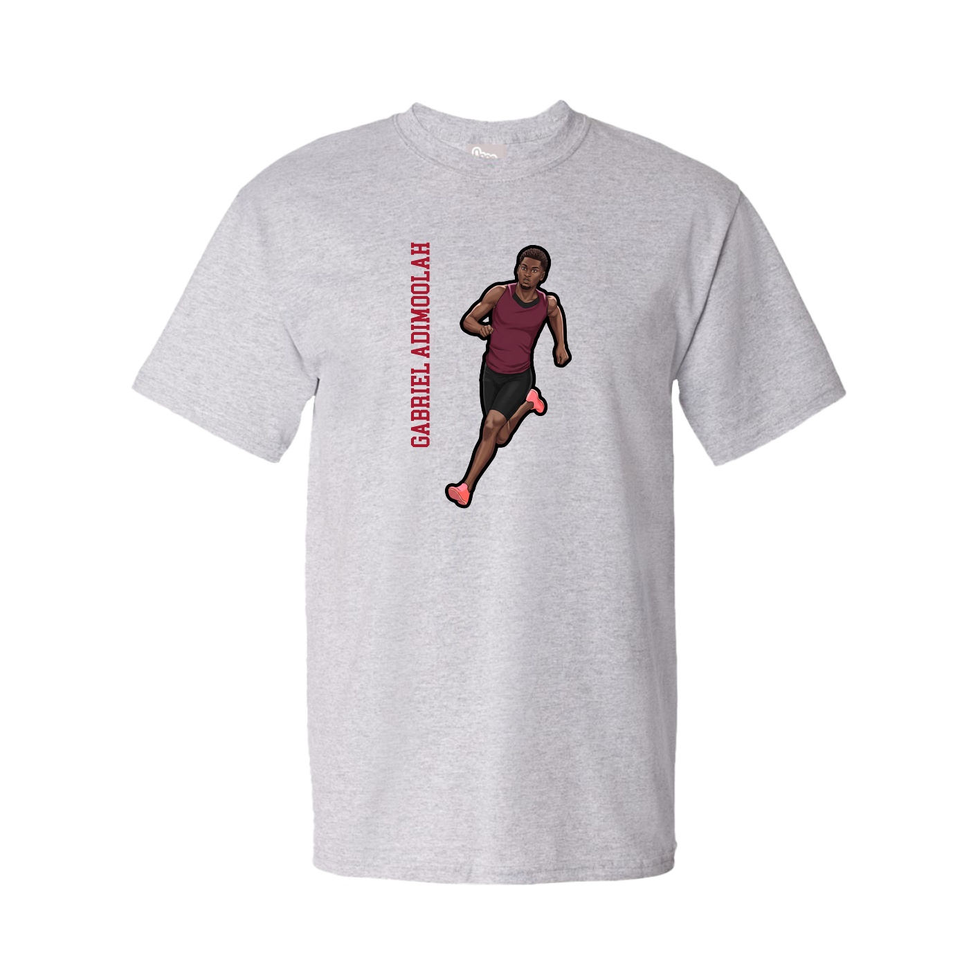 Youth Tee — Name Vertical in Grey