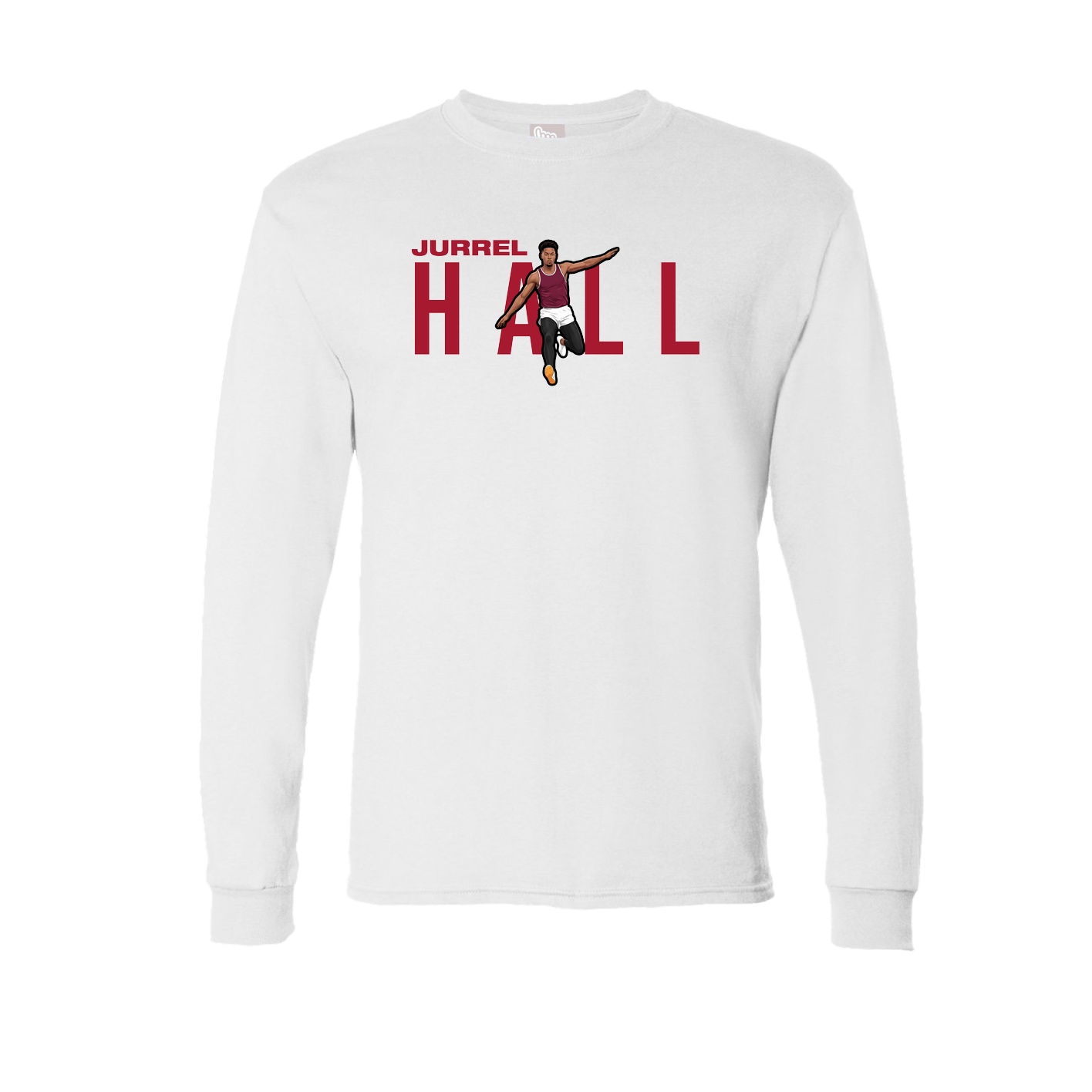 Long Sleeve Tee — Player Name in White