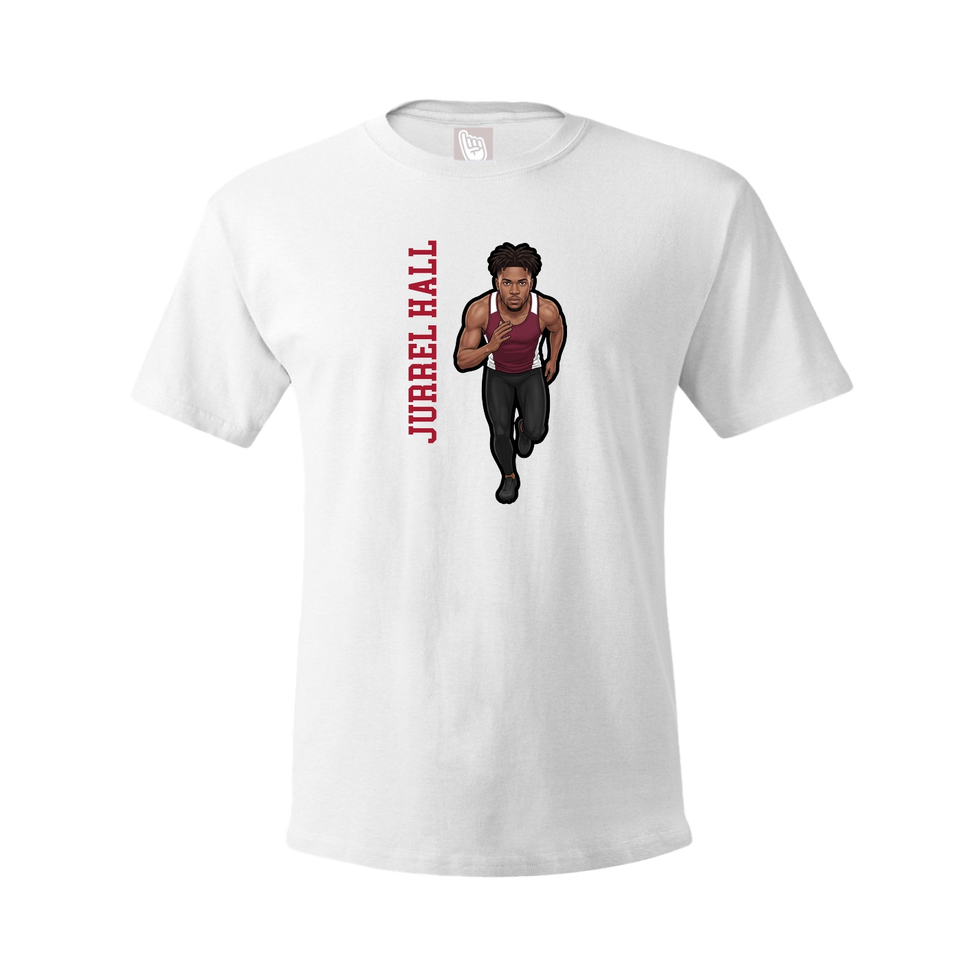 Youth Tee — Name Vertical in White