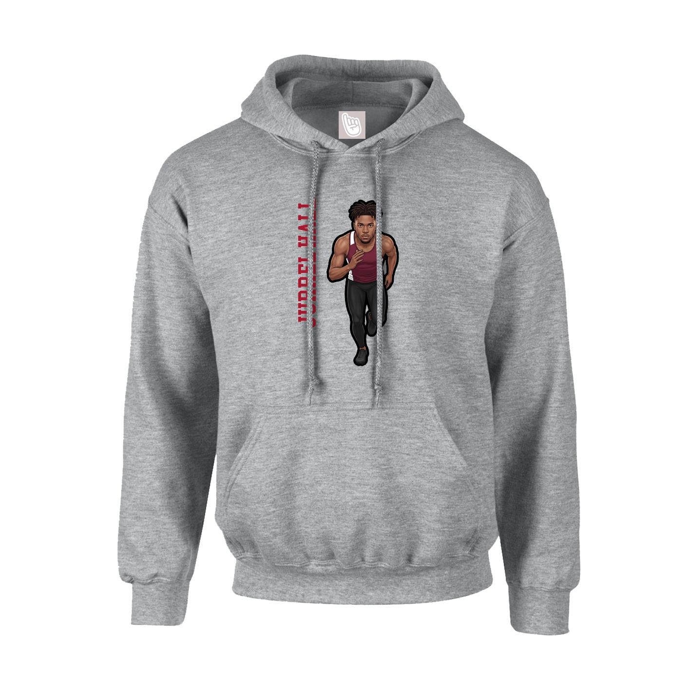 Hoodie — Name Vertical in Grey