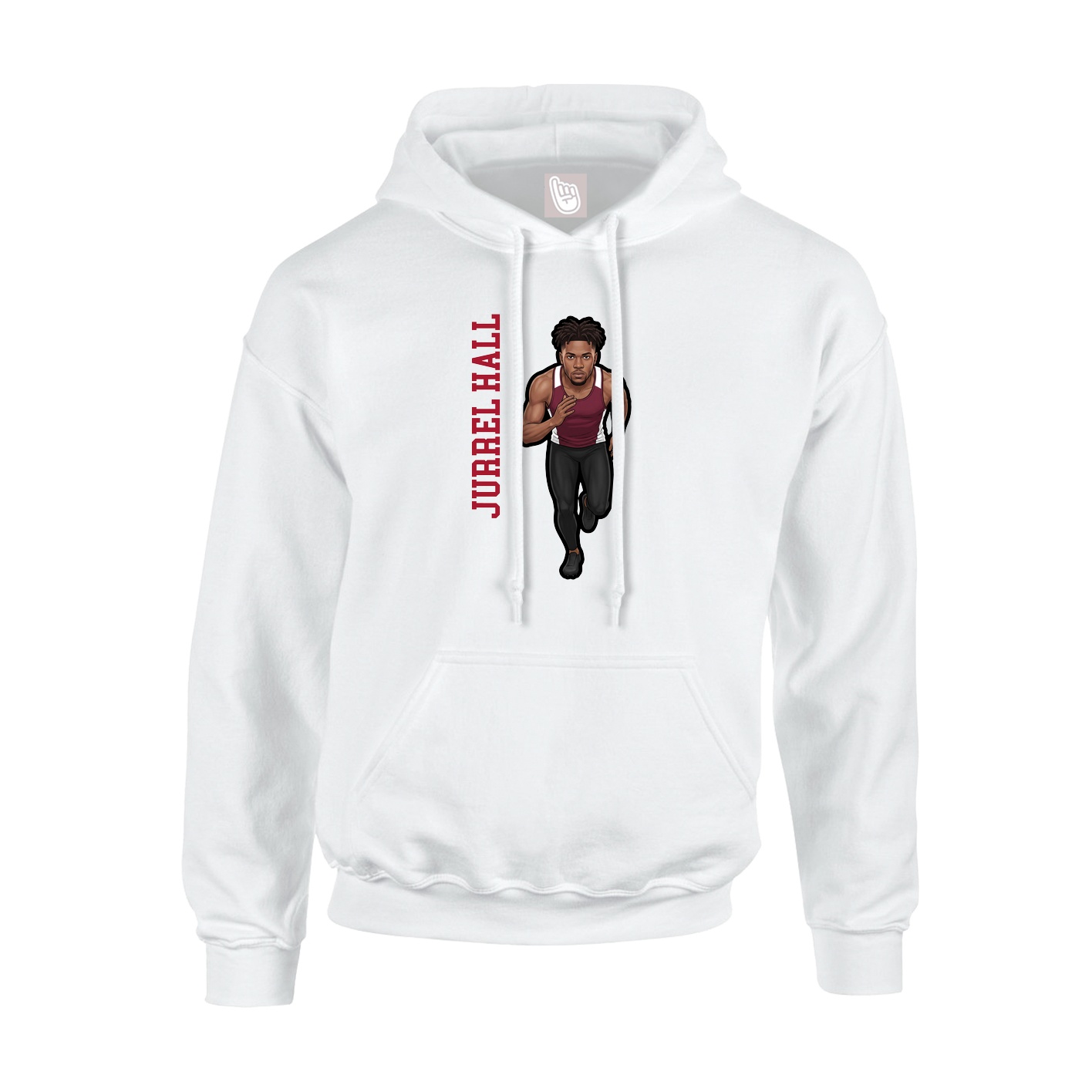 Youth Hoodie — Name Vertical in White