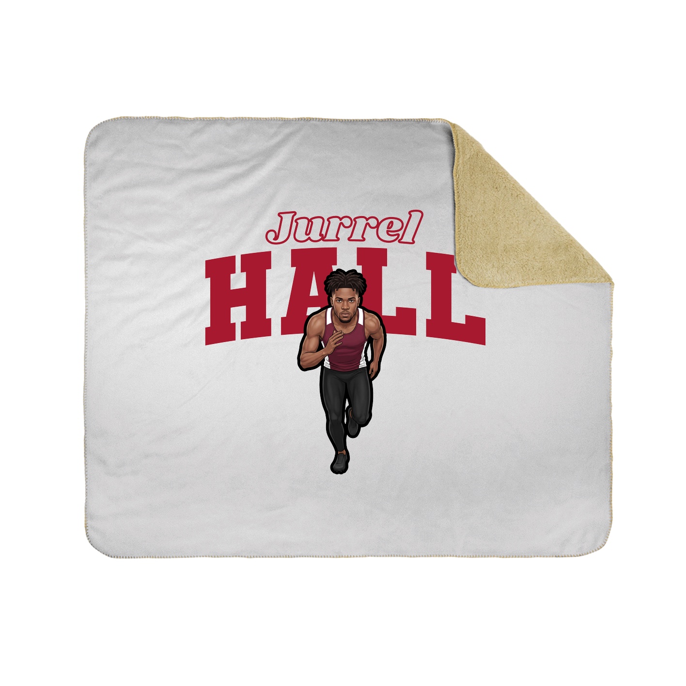 Throw Blanket — Name Arch in White