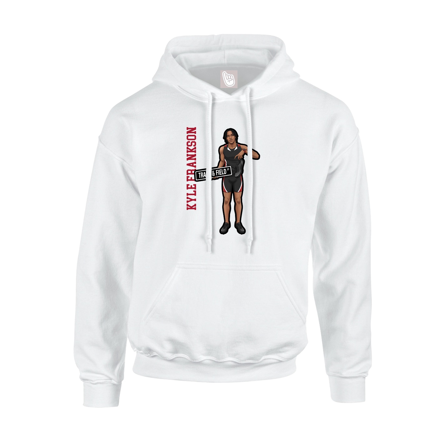 Youth Hoodie — Name Vertical in White