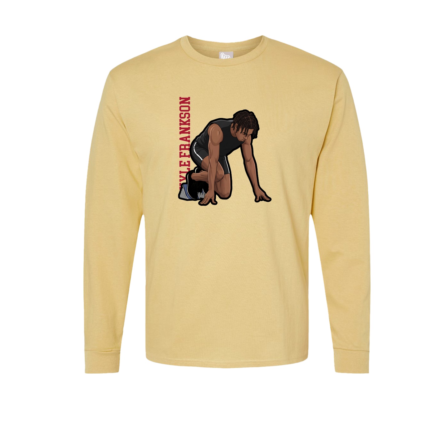 Long Sleeve Tee — Name Vertical in Vegas Gold