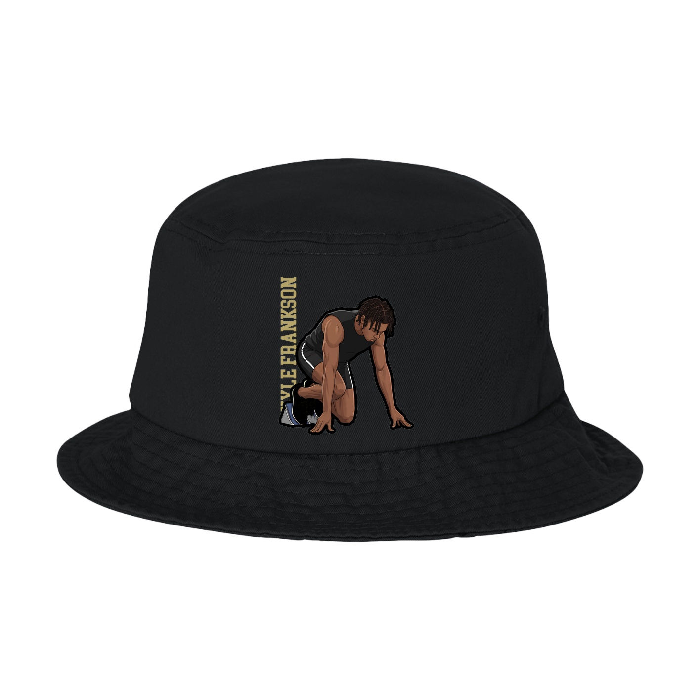 Bucket Cap — Name Vertical in Black