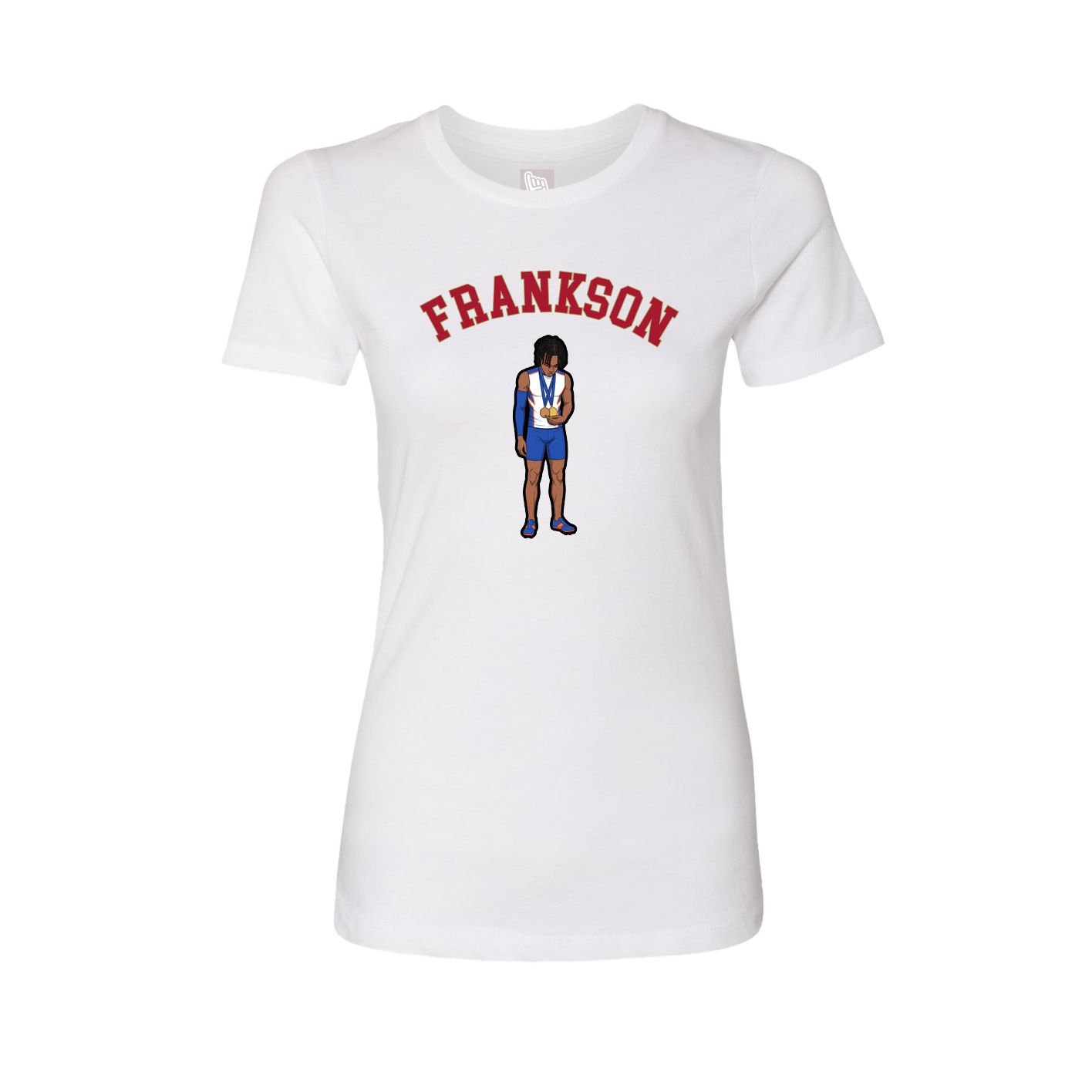 Fitted Women's Tee — Shirsey Arch in White
