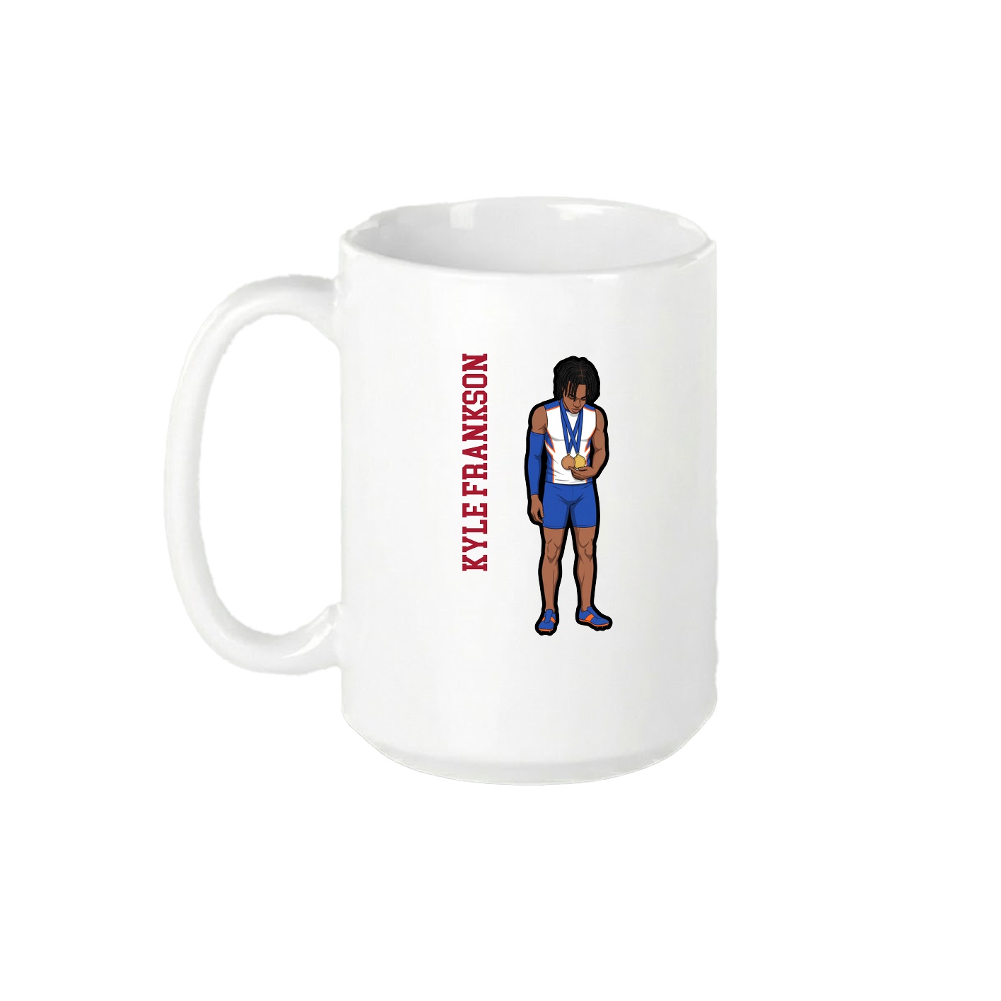 15oz Coffee Mug — Name Vertical in White