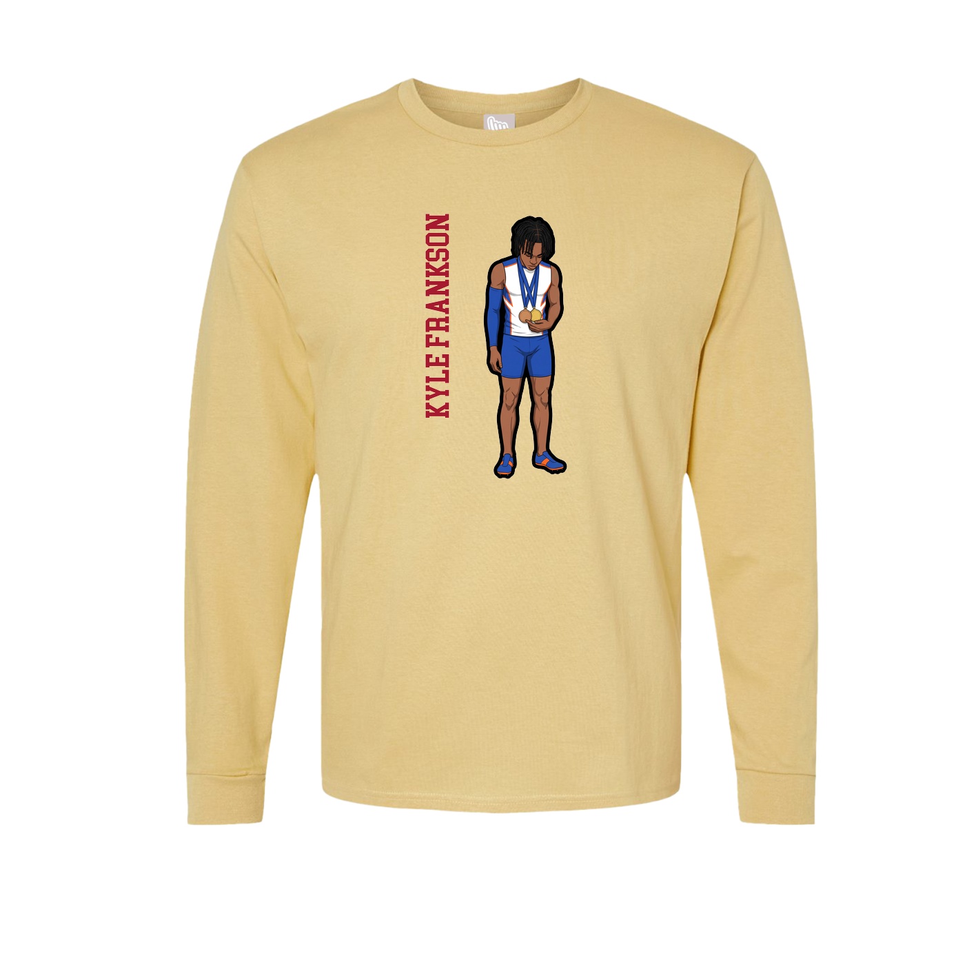 Long Sleeve Tee — Name Vertical in Vegas Gold