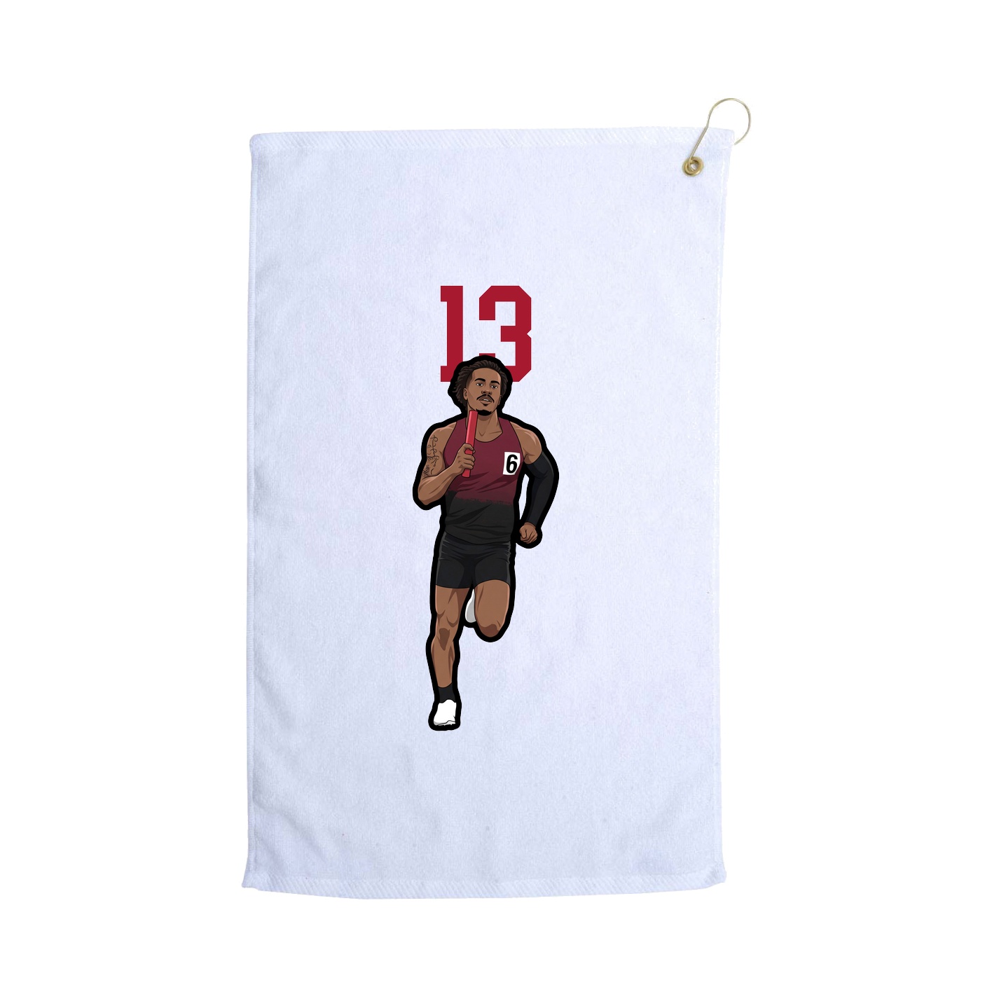 Golf Towel — Number Top in White