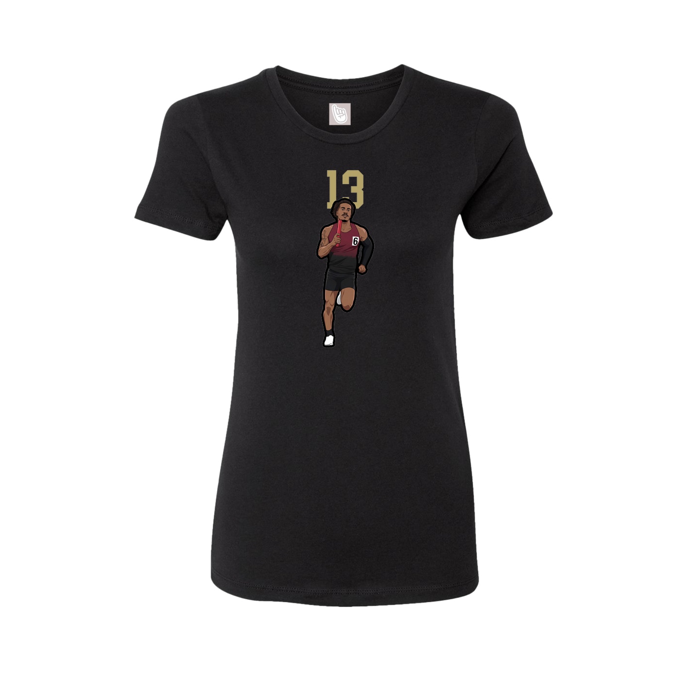 Fitted Women's Tee — Number Top in Black