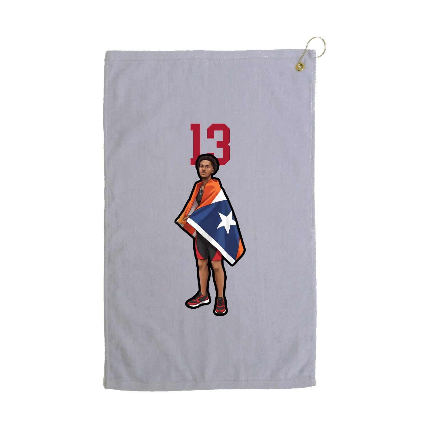 Golf Towel — Number Top in Grey