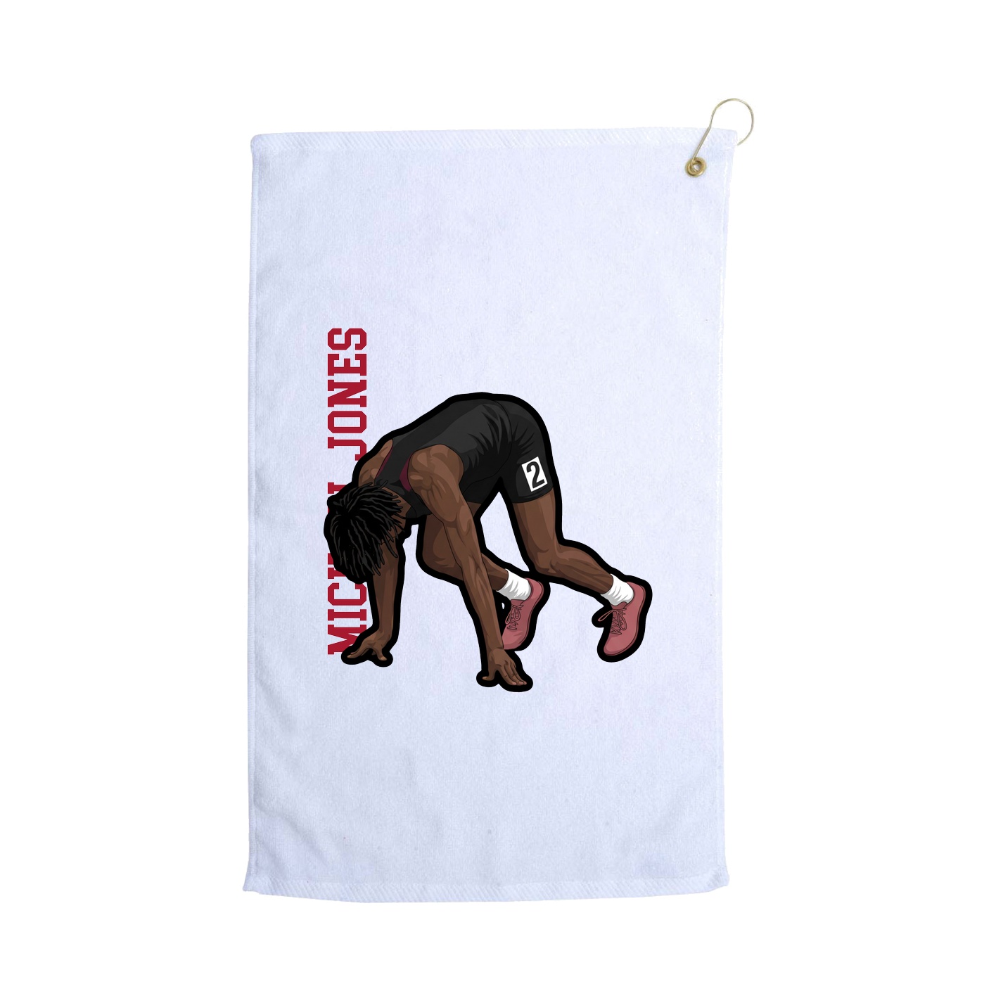 Golf Towel — Name Vertical in White