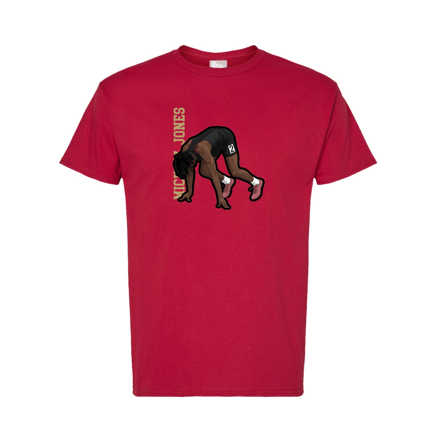 Tee — Name Vertical in Crimson