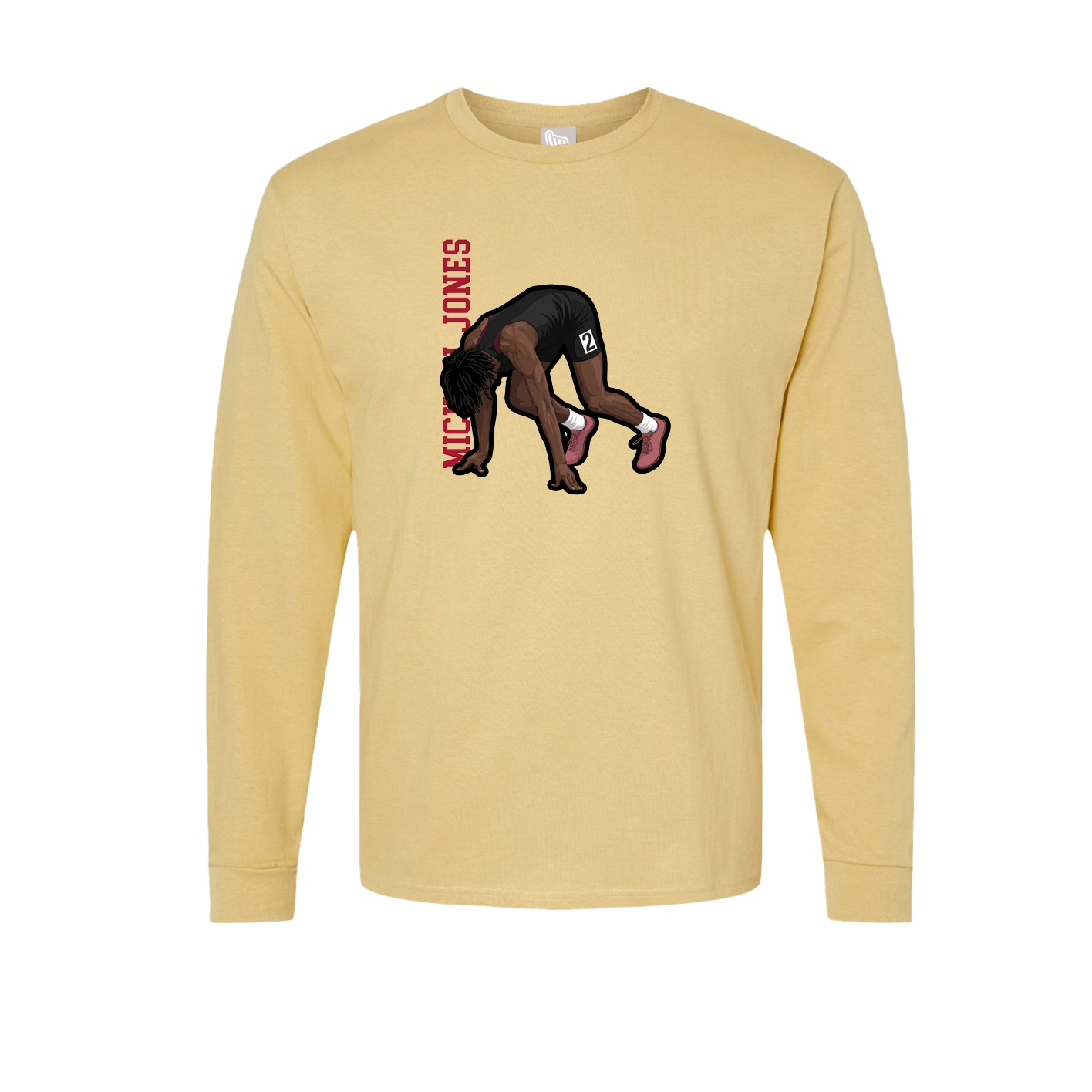 Long Sleeve Tee — Name Vertical in Vegas Gold