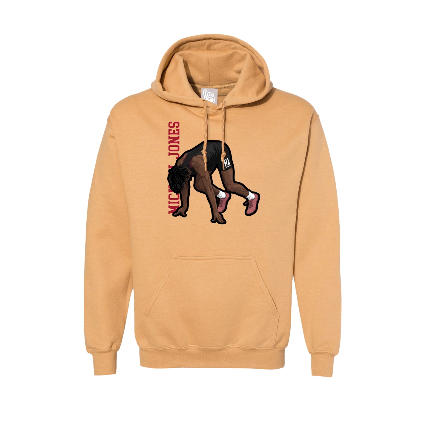 Hoodie — Name Vertical in Vegas Gold