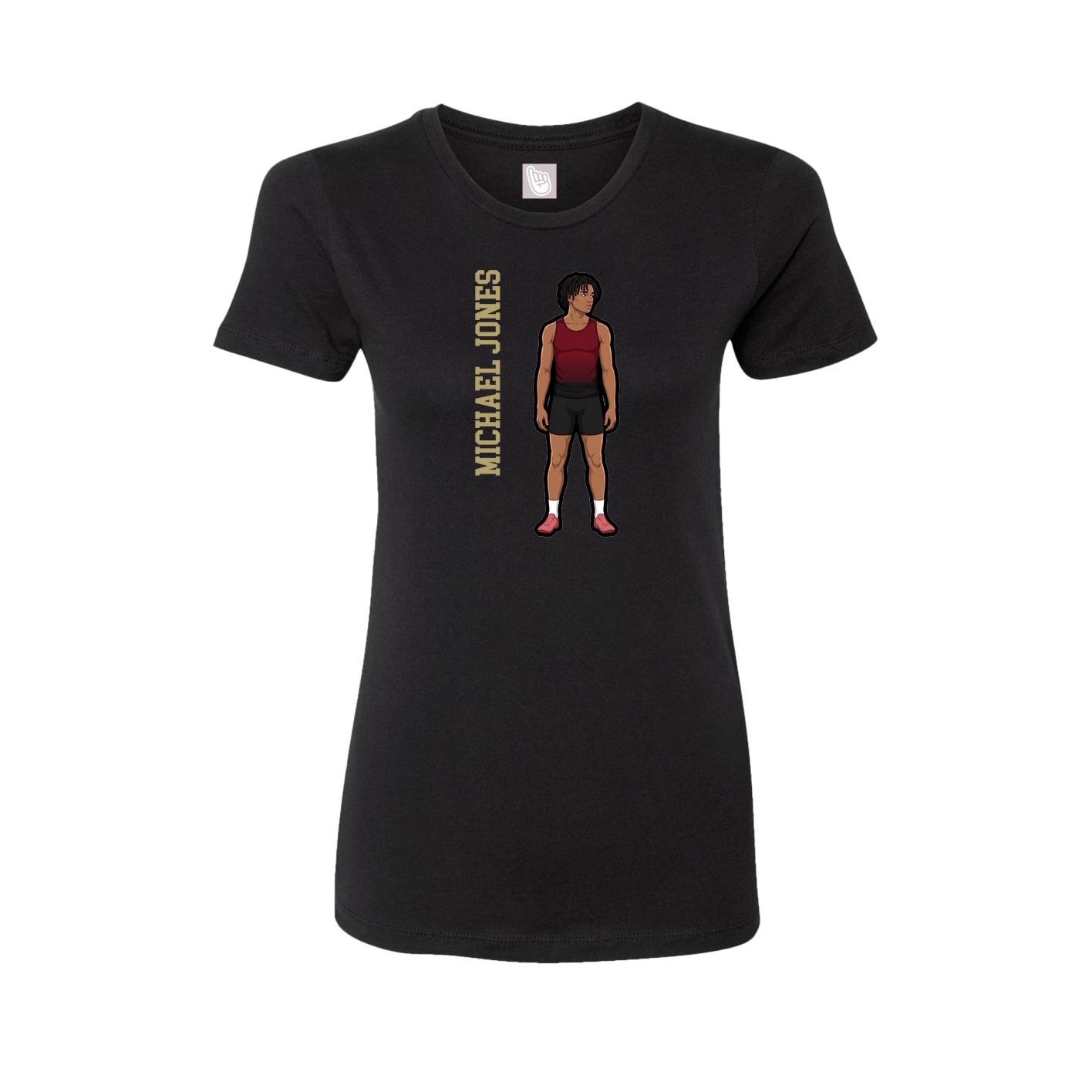 Fitted Women's Tee — Name Vertical in Black