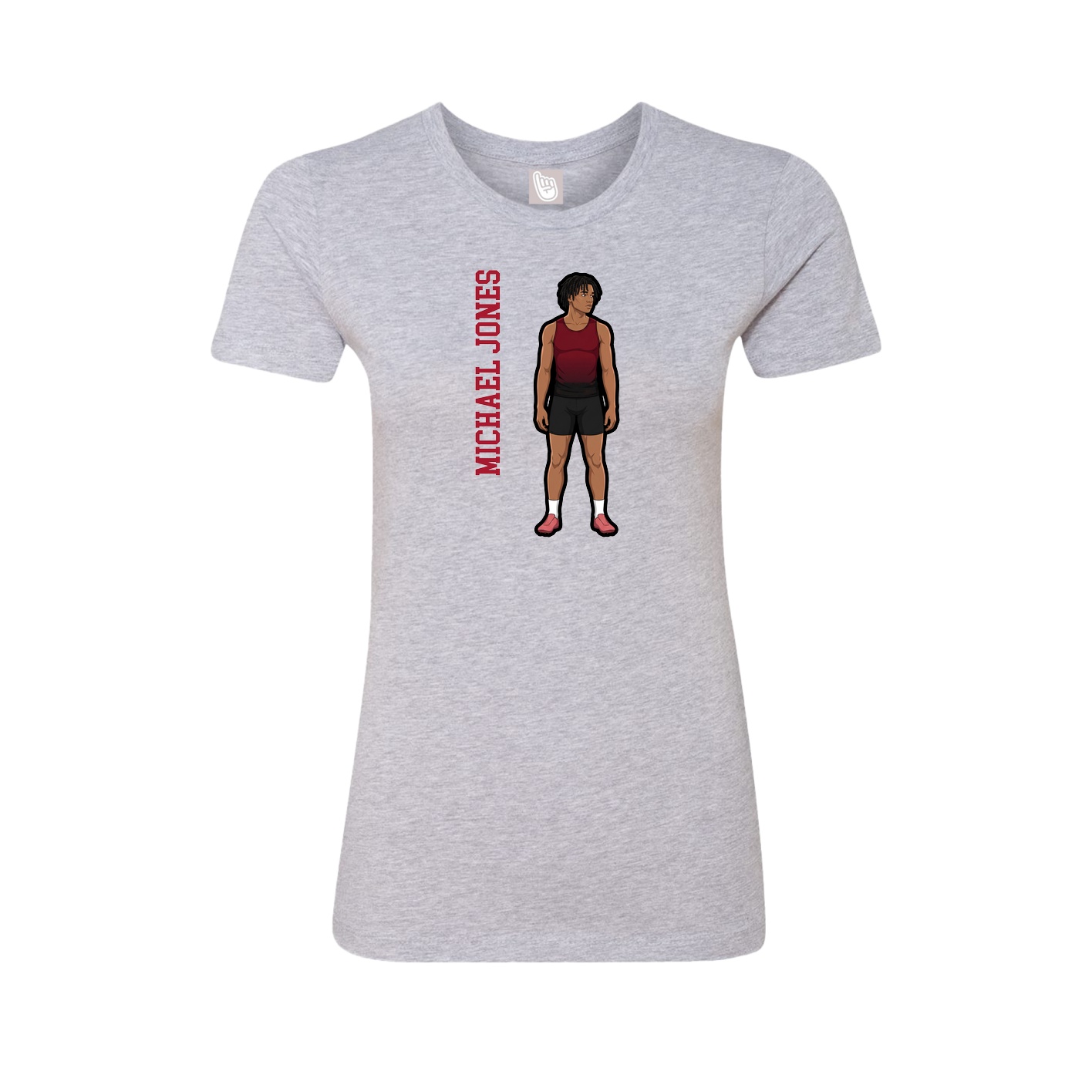 Womens Tee — Name Vertical in Grey