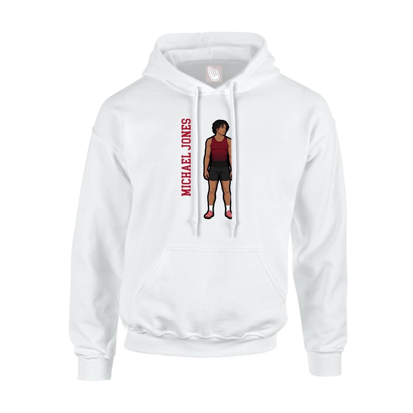 Youth Hoodie — Name Vertical in White