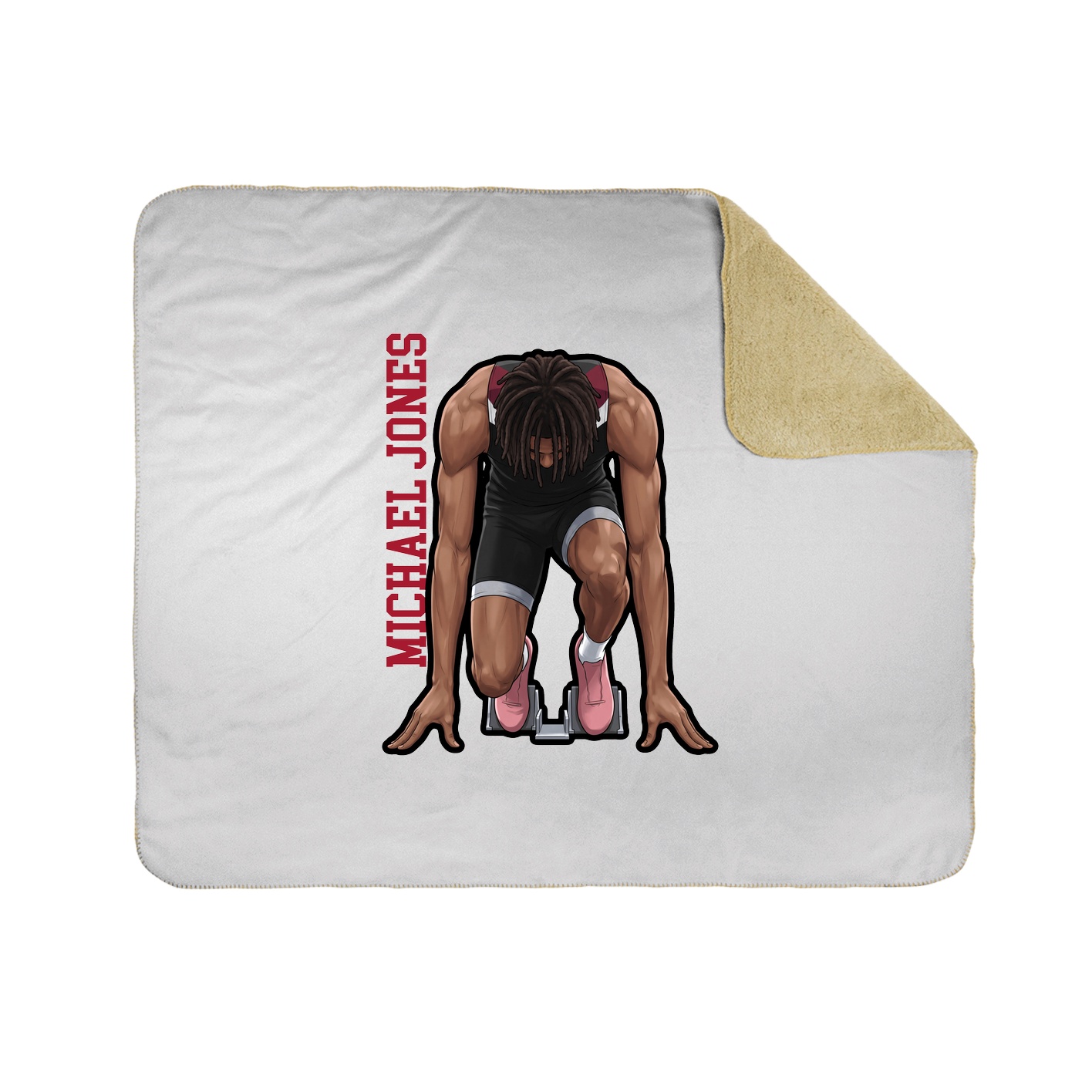Throw Blanket — Name Vertical in White