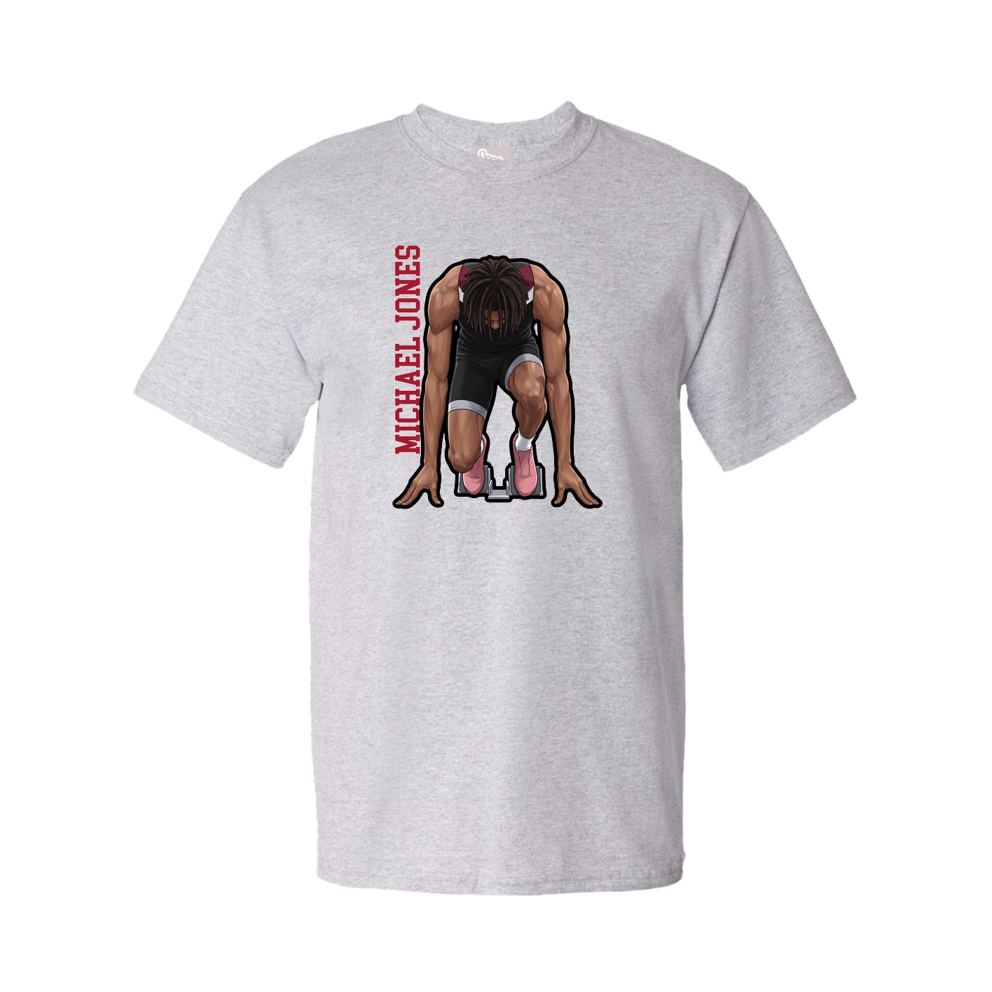 Tee — Name Vertical in Grey