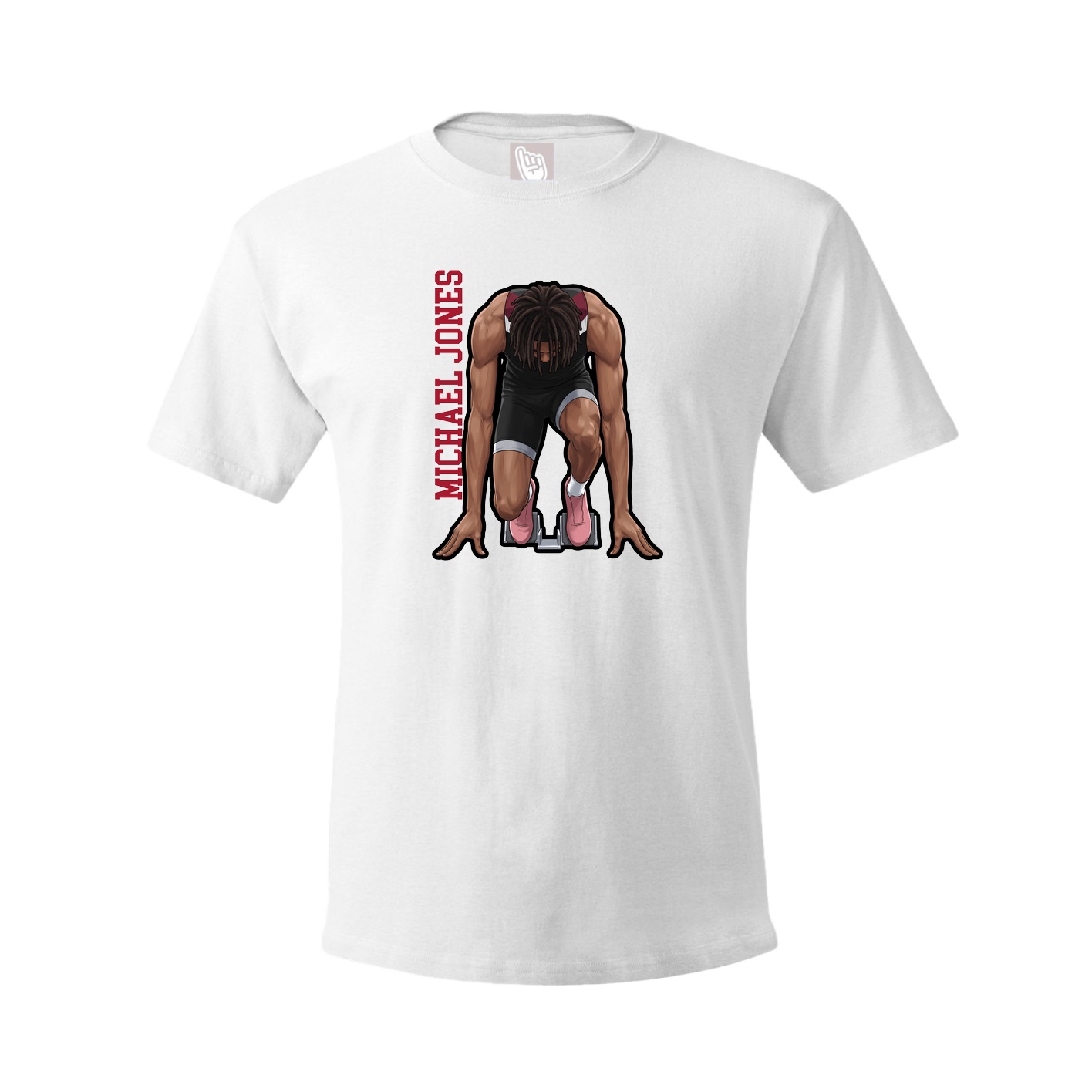 Youth Tee — Name Vertical in White