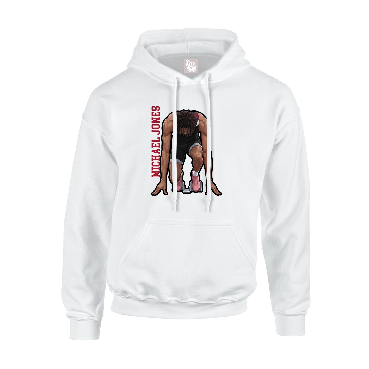Hoodie — Name Vertical in White