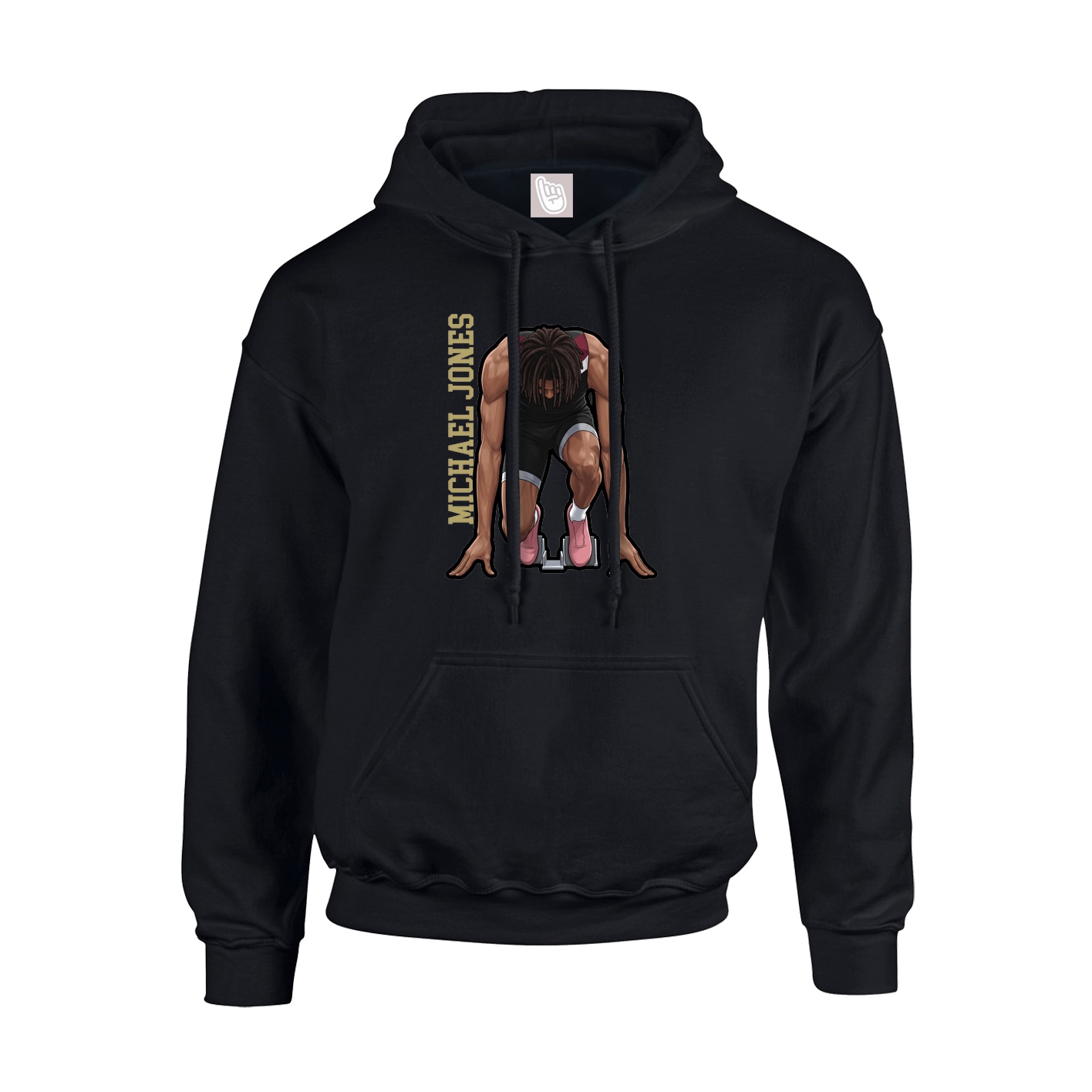 Youth Hoodie — Name Vertical in Black