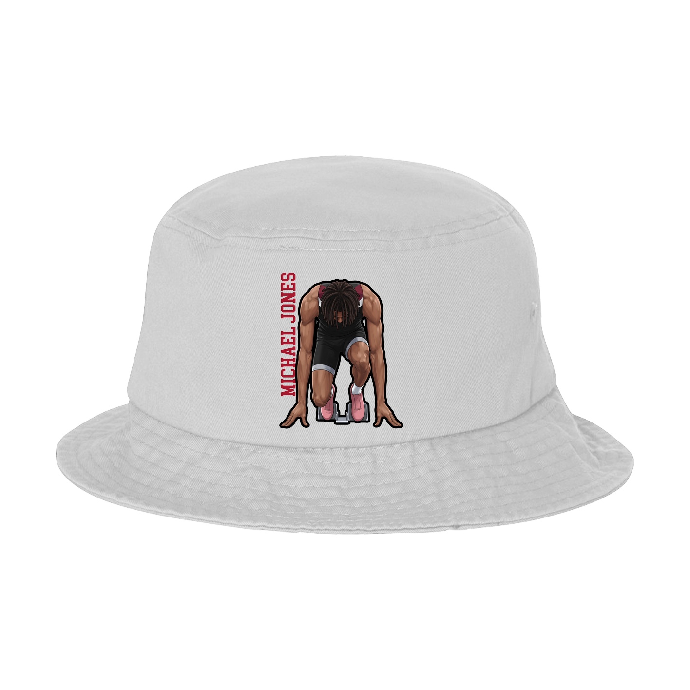 Bucket Cap — Name Vertical in White