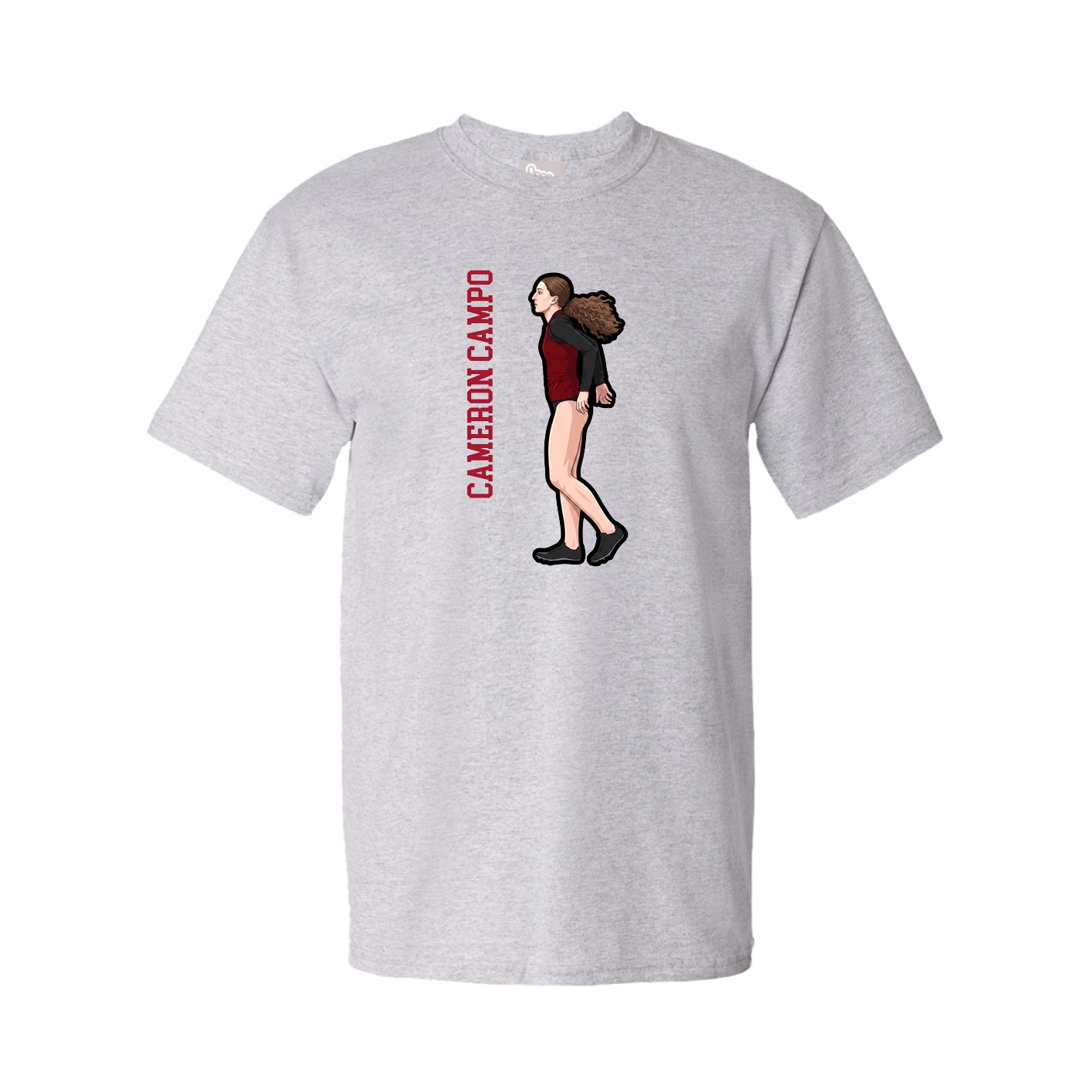 Youth Tee — Name Vertical in Grey
