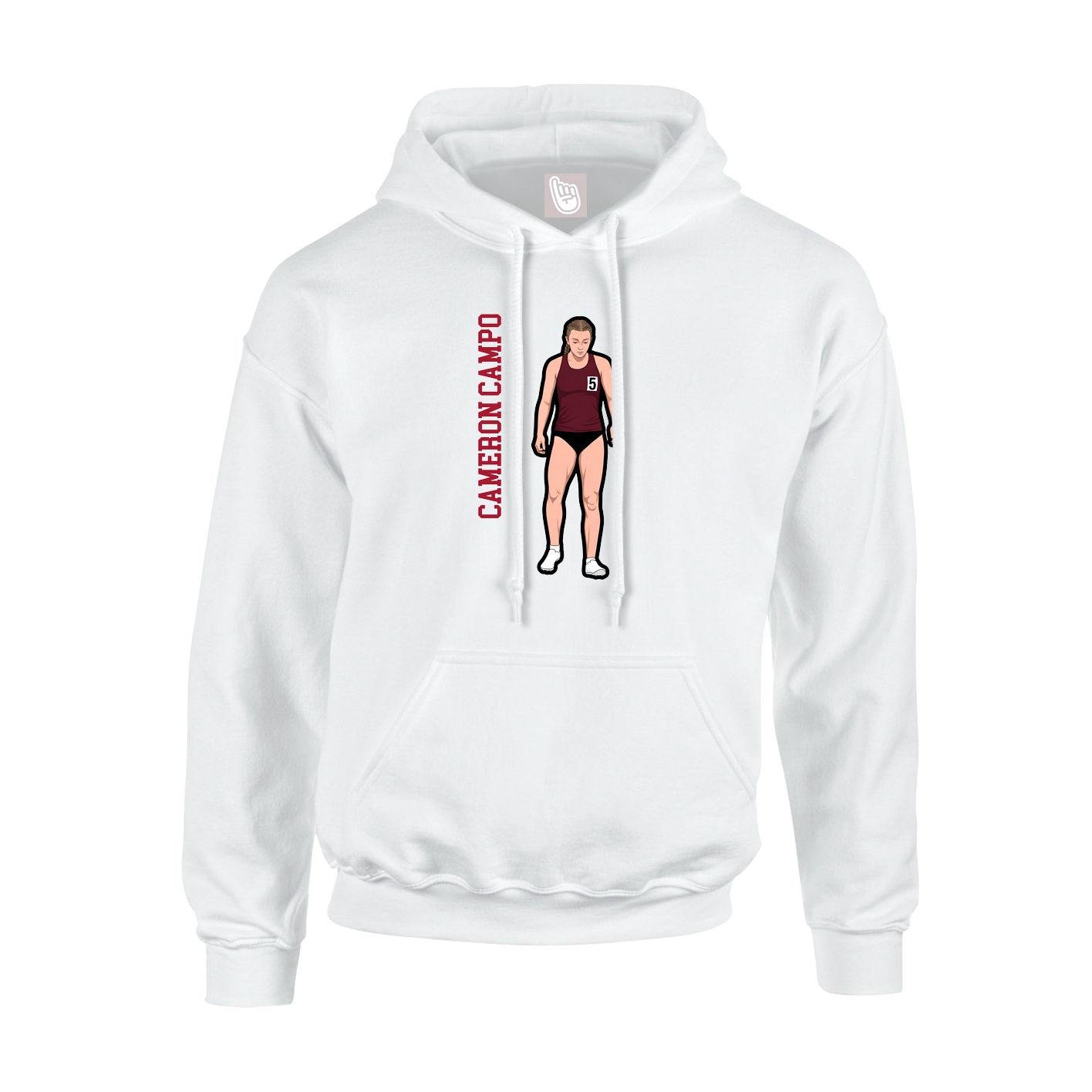Hoodie — Name Vertical in White