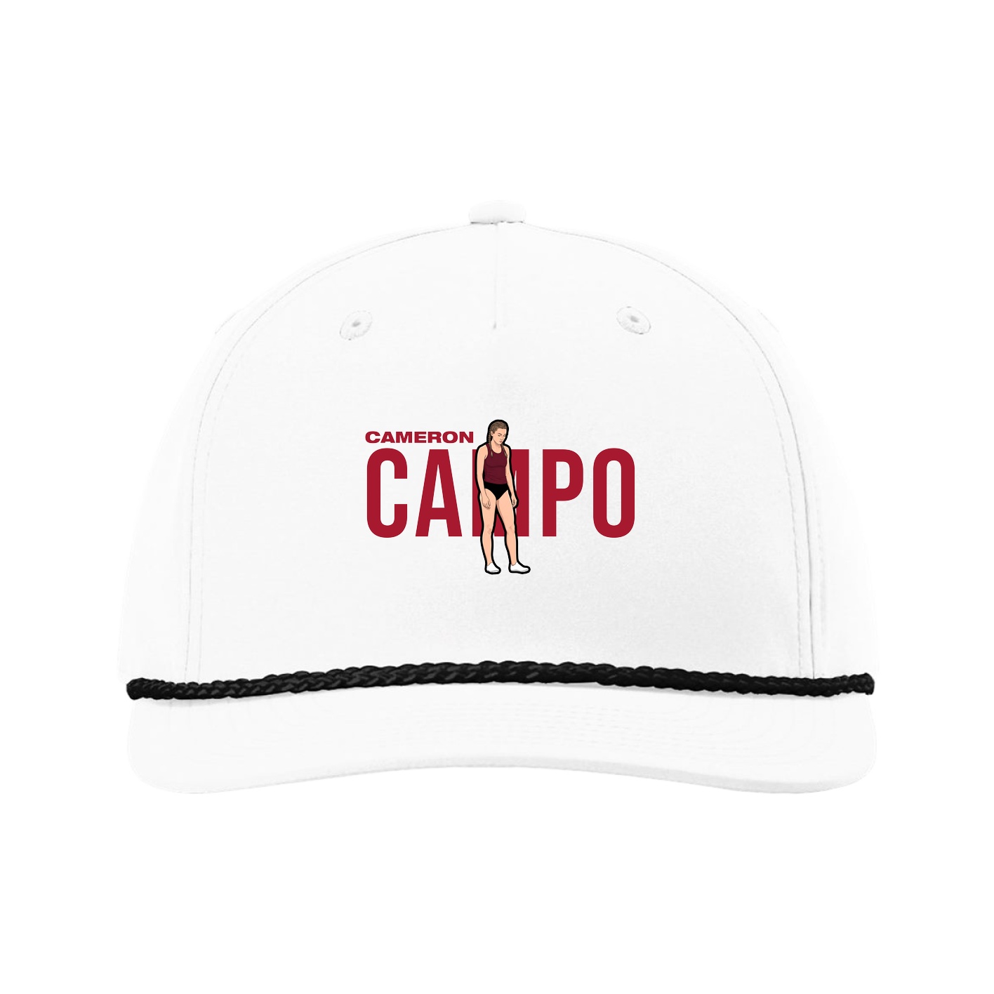 Five-Panel Classic Rope Cap — Player Name in White