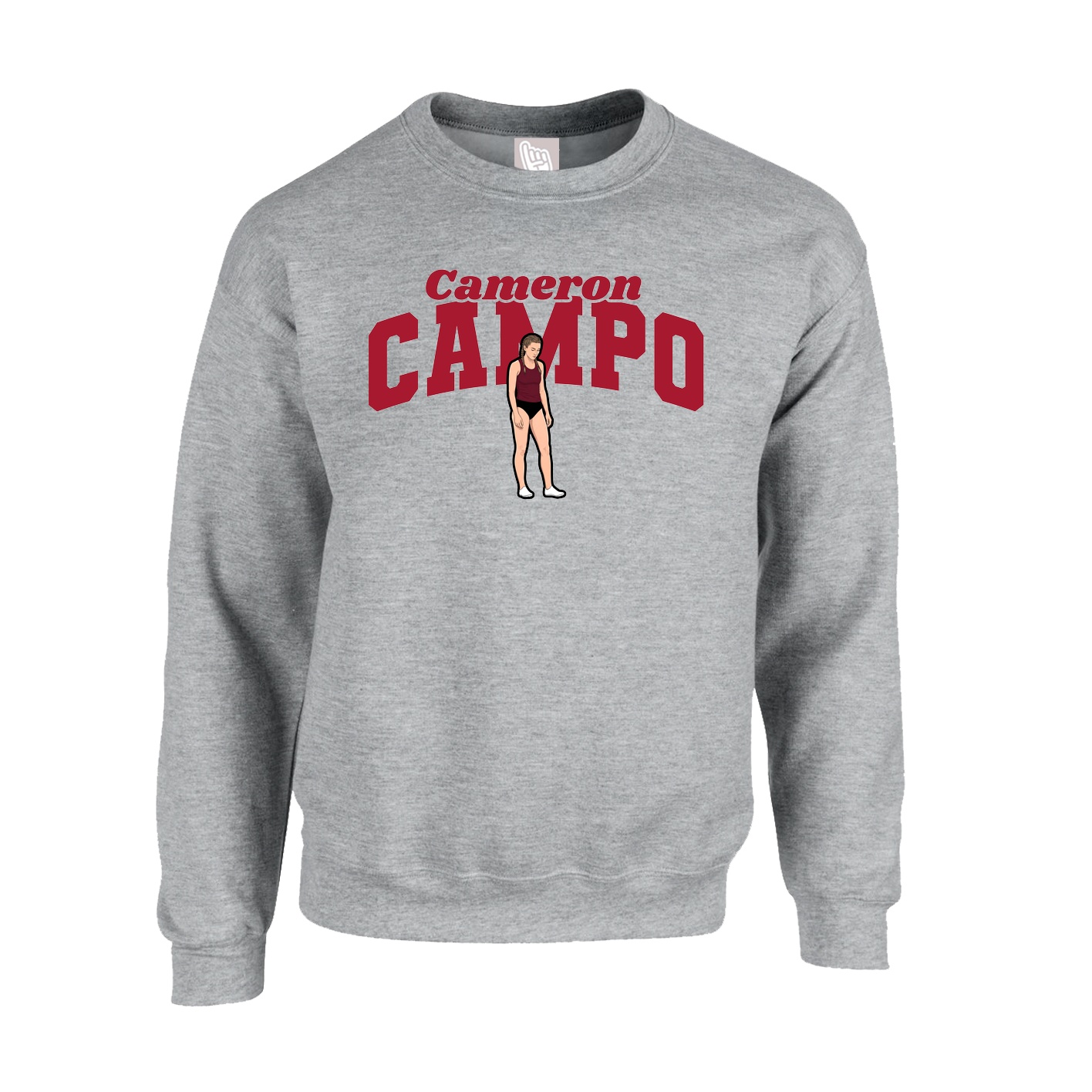 Fleece Crew — Signature Arch in Grey