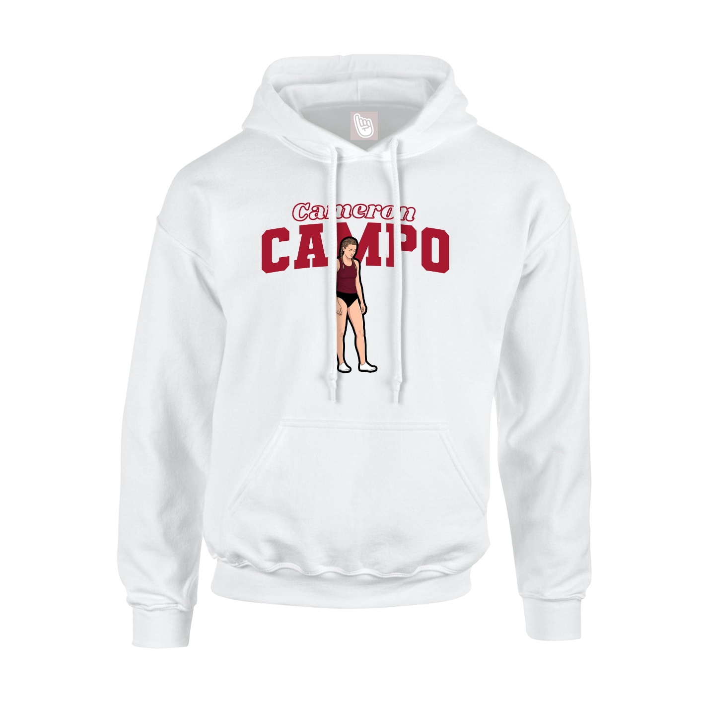 Youth Hoodie — Name Arch in White