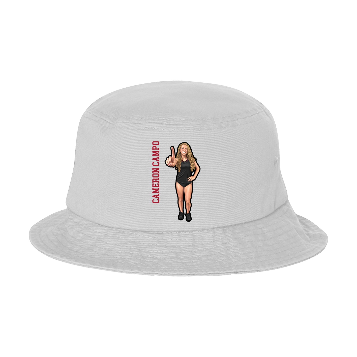 Bucket Cap — Name Vertical in White