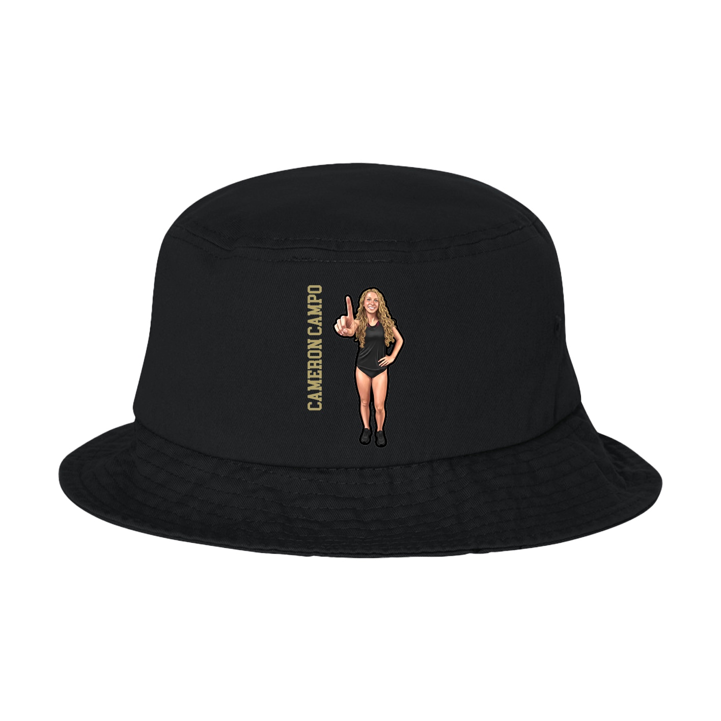 Bucket Cap — Name Vertical in Black